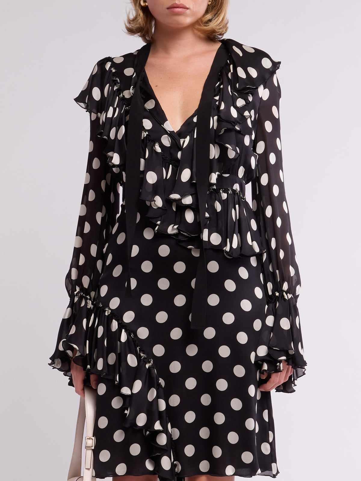 Gucci 2010s Polka Dot Ruffle Dress