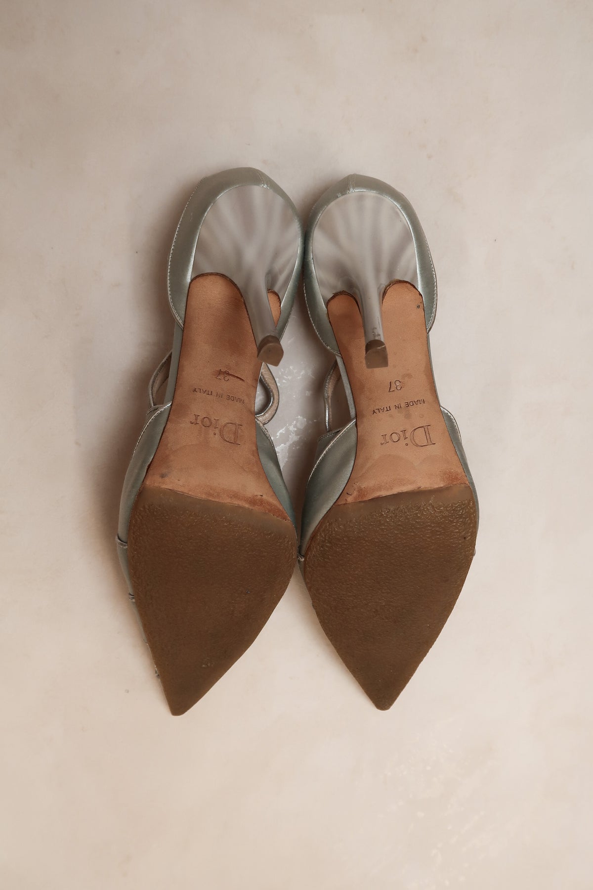 Christian Dior 2000s Light Blue Satin Heels