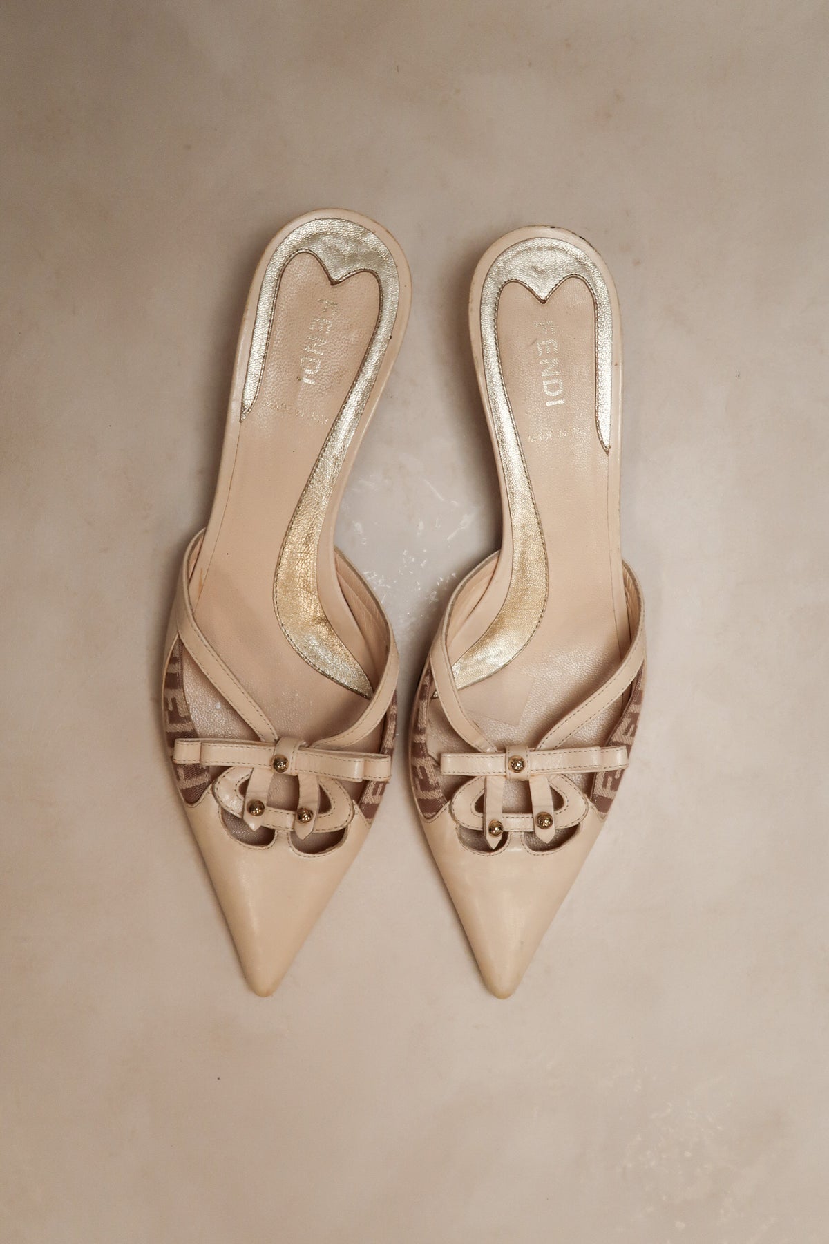 Fendi 2000s Cream Kitten Heels