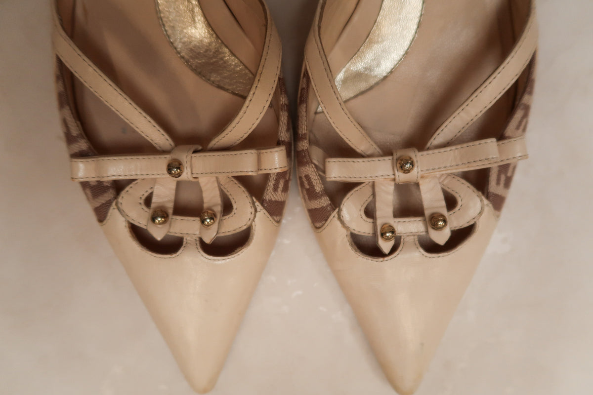 Fendi 2000s Cream Kitten Heels