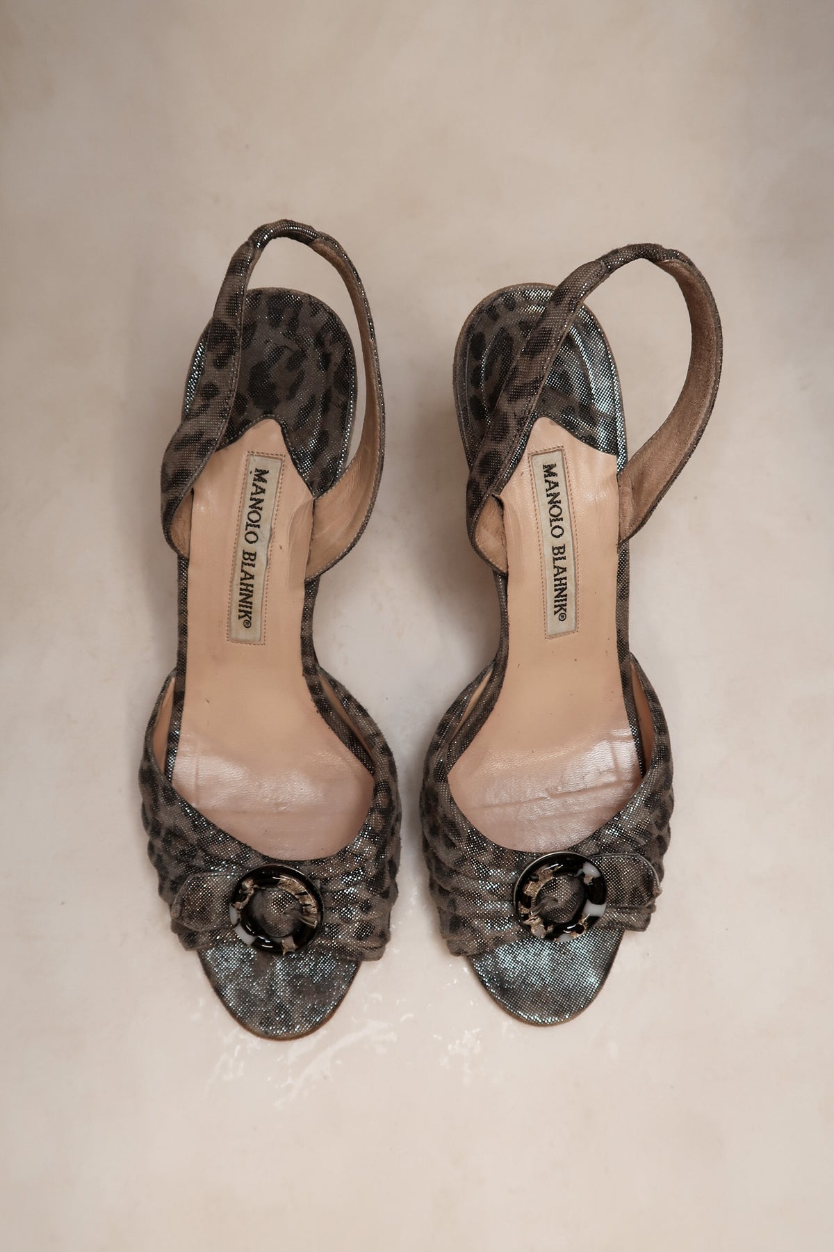 Manolo Blahnik 2000s Leopard D'orsay Heels