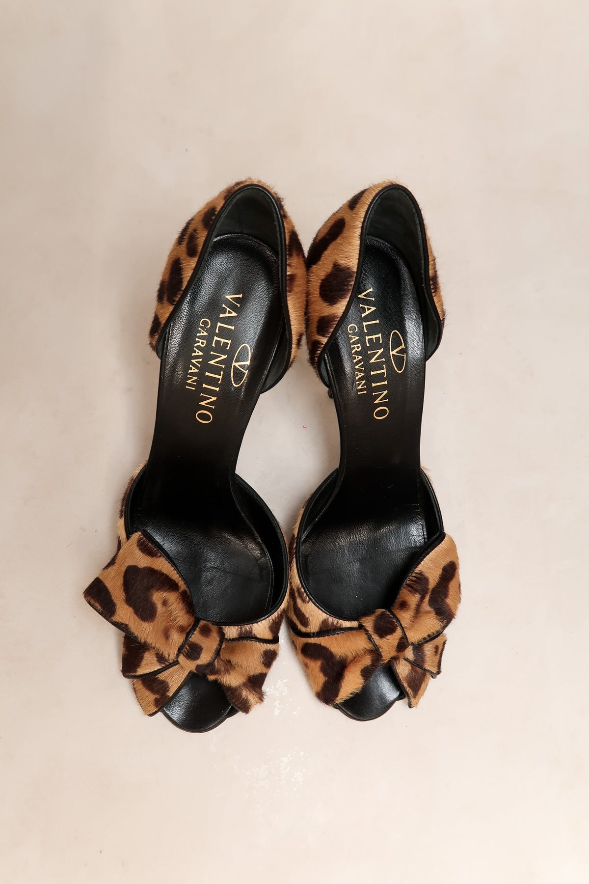 Valentino 2003 Cheetah Bow d'Orsay Heels