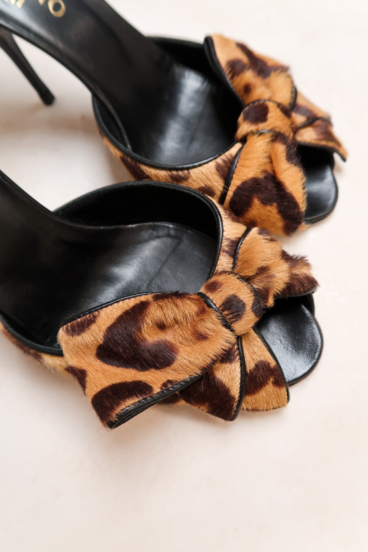 Valentino 2003 Cheetah Bow d'Orsay Heels