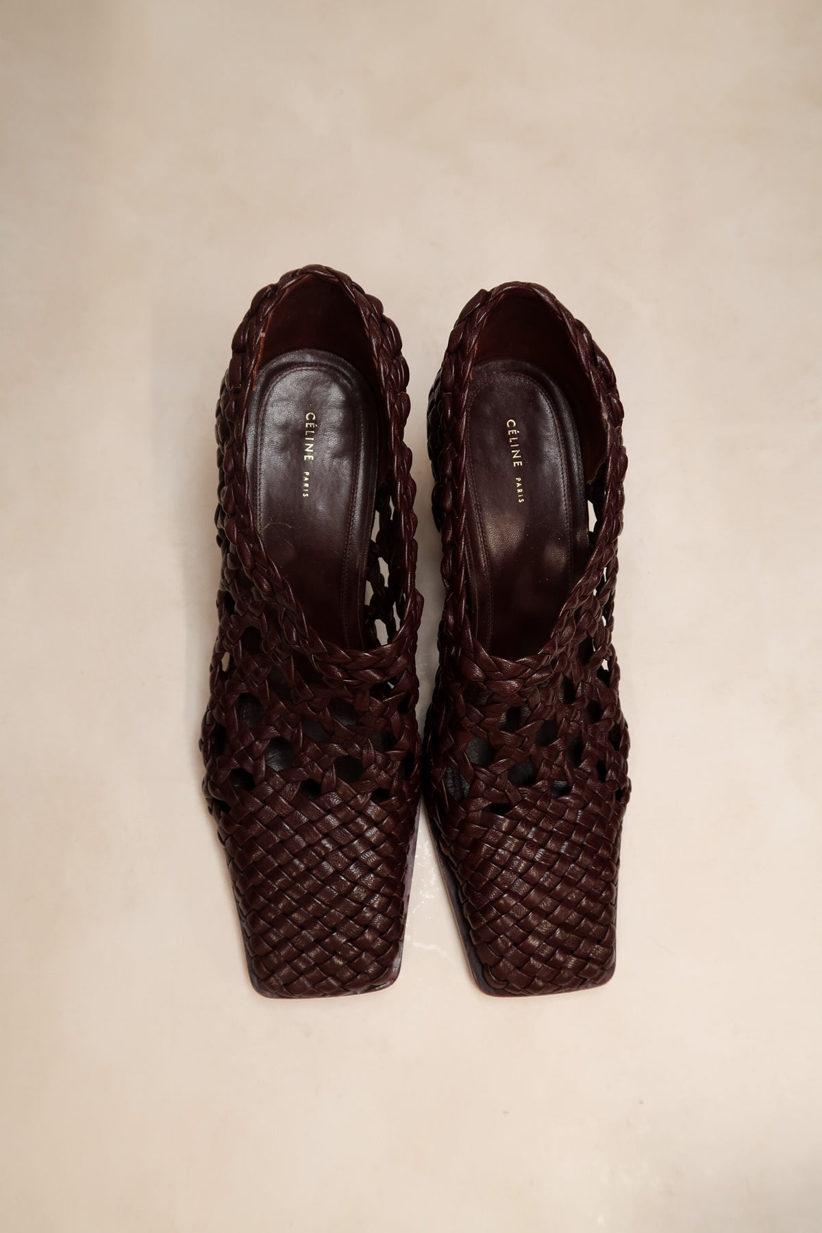 Céline FW 2015 Burgundy Leather Heels