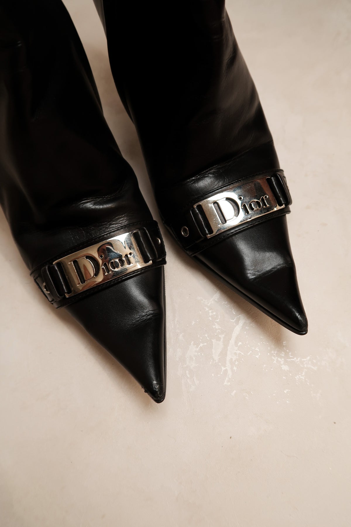 Christian Dior by Galliano 2000s Black Leather Ankle Boots