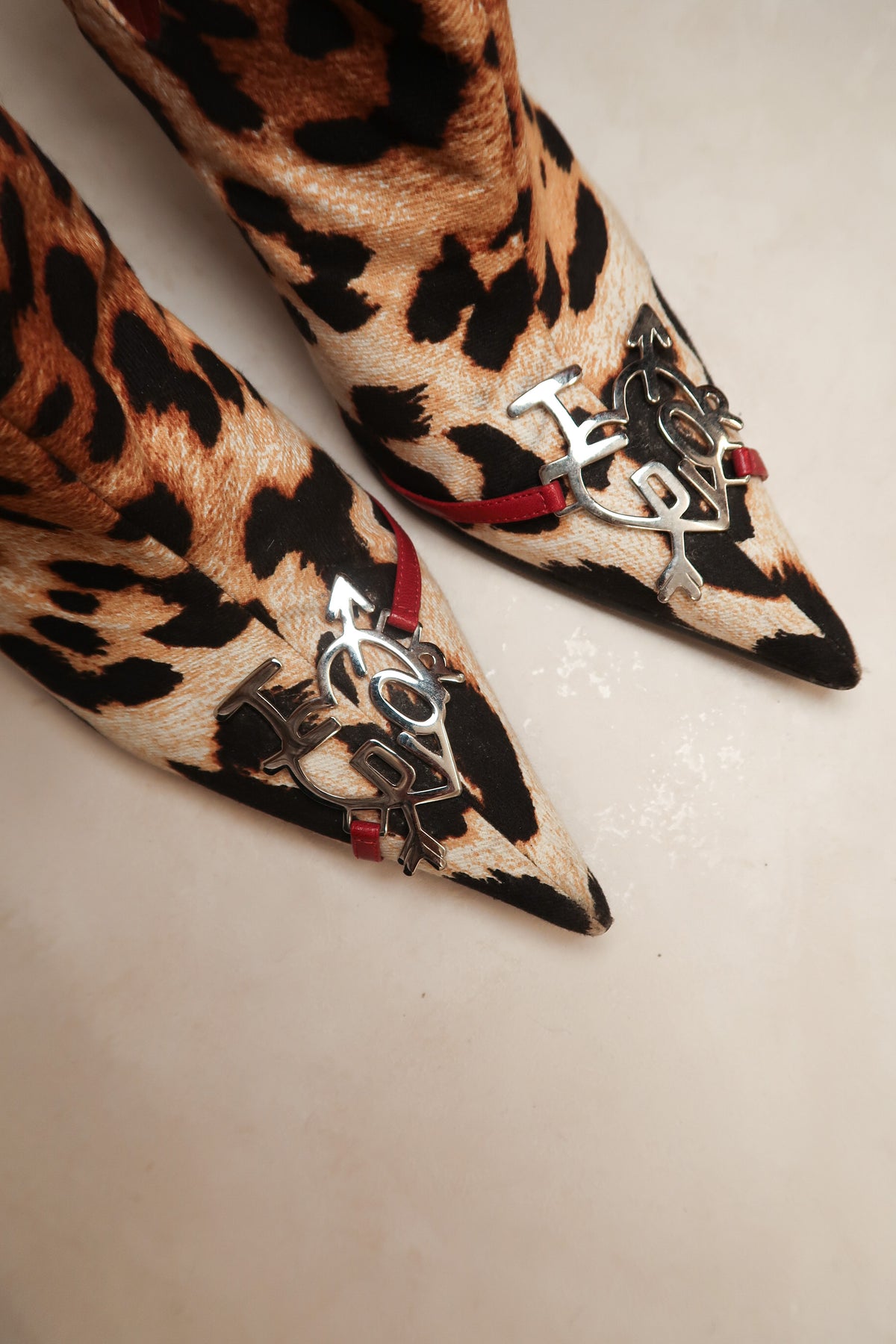 Christian Dior by Galliano FW 2004 Leopard "I Love Dior" Ankle Boots