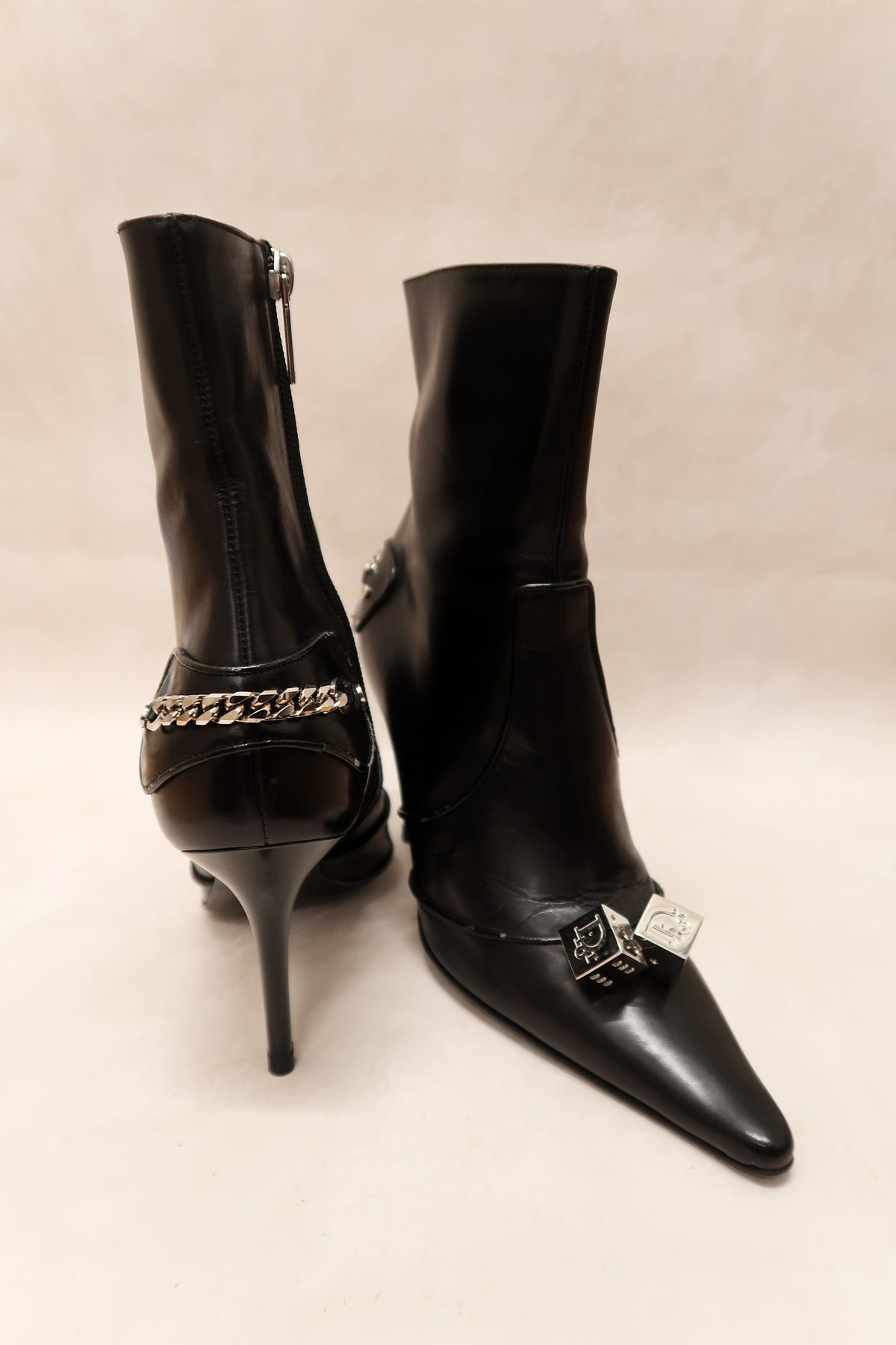 Christian Dior by Galliano FW 2004 Black Gambler Ankle Boots