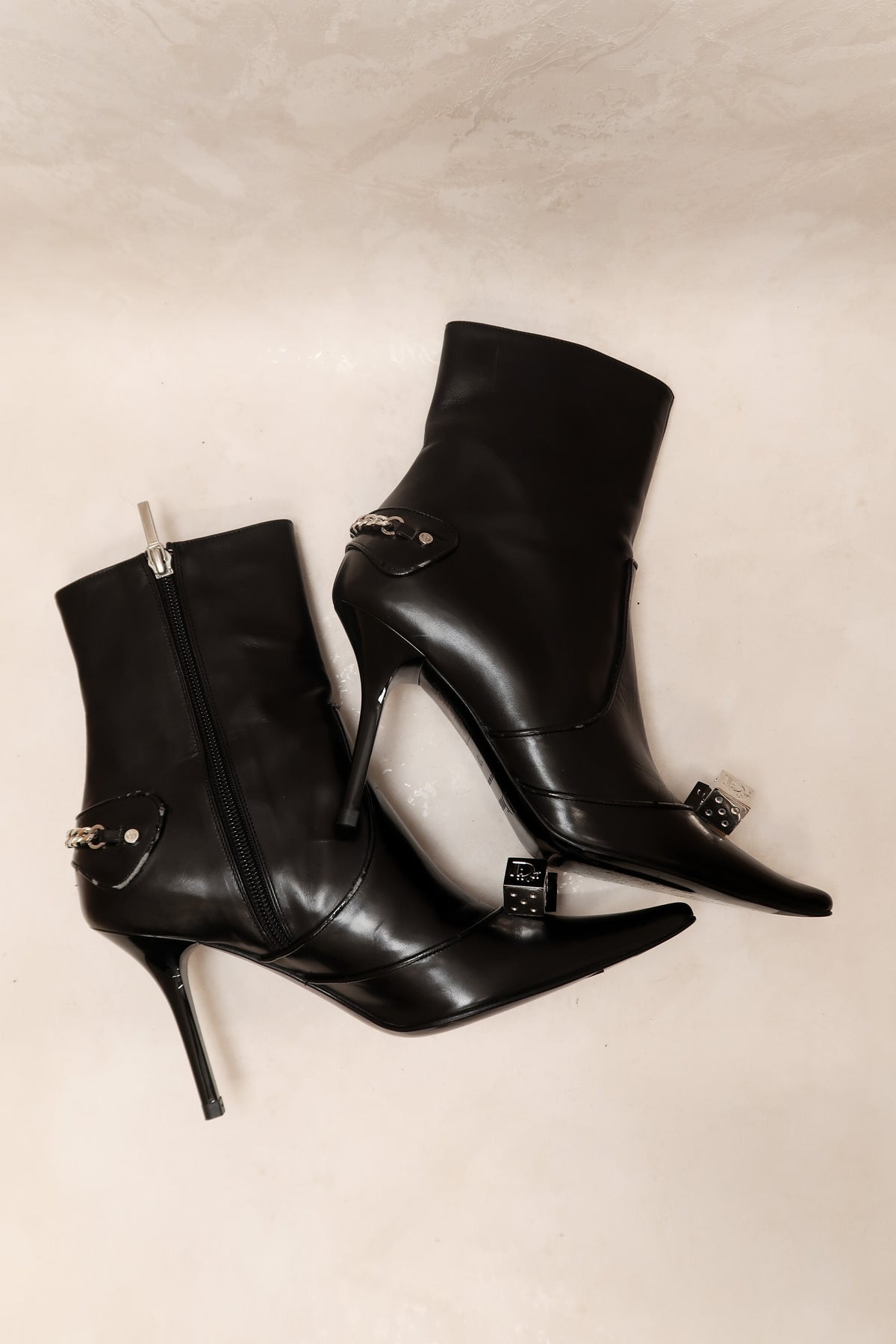 Christian Dior by Galliano FW 2004 Black Gambler Ankle Boots