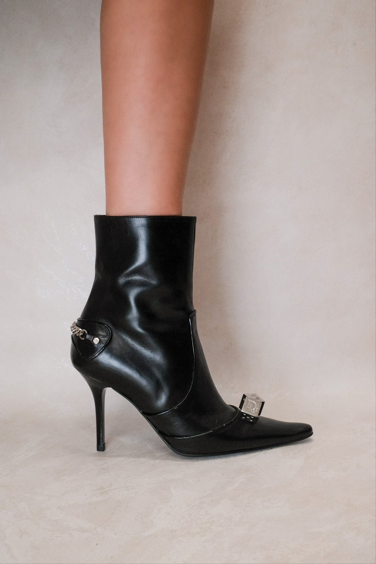 Christian Dior by Galliano FW 2004 Black Gambler Ankle Boots