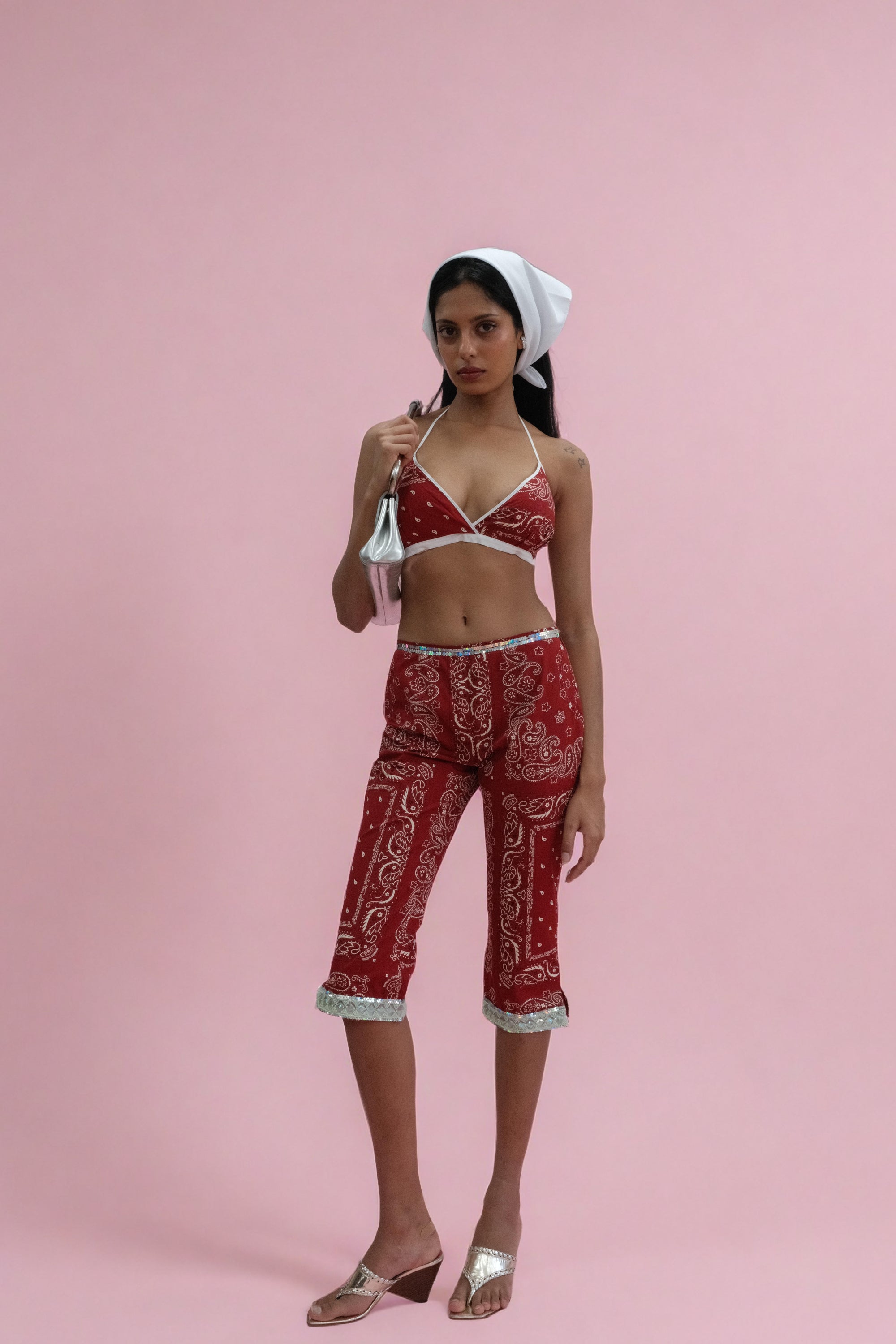 Dolce & Gabbana 2000s Red Bandana Capri Set