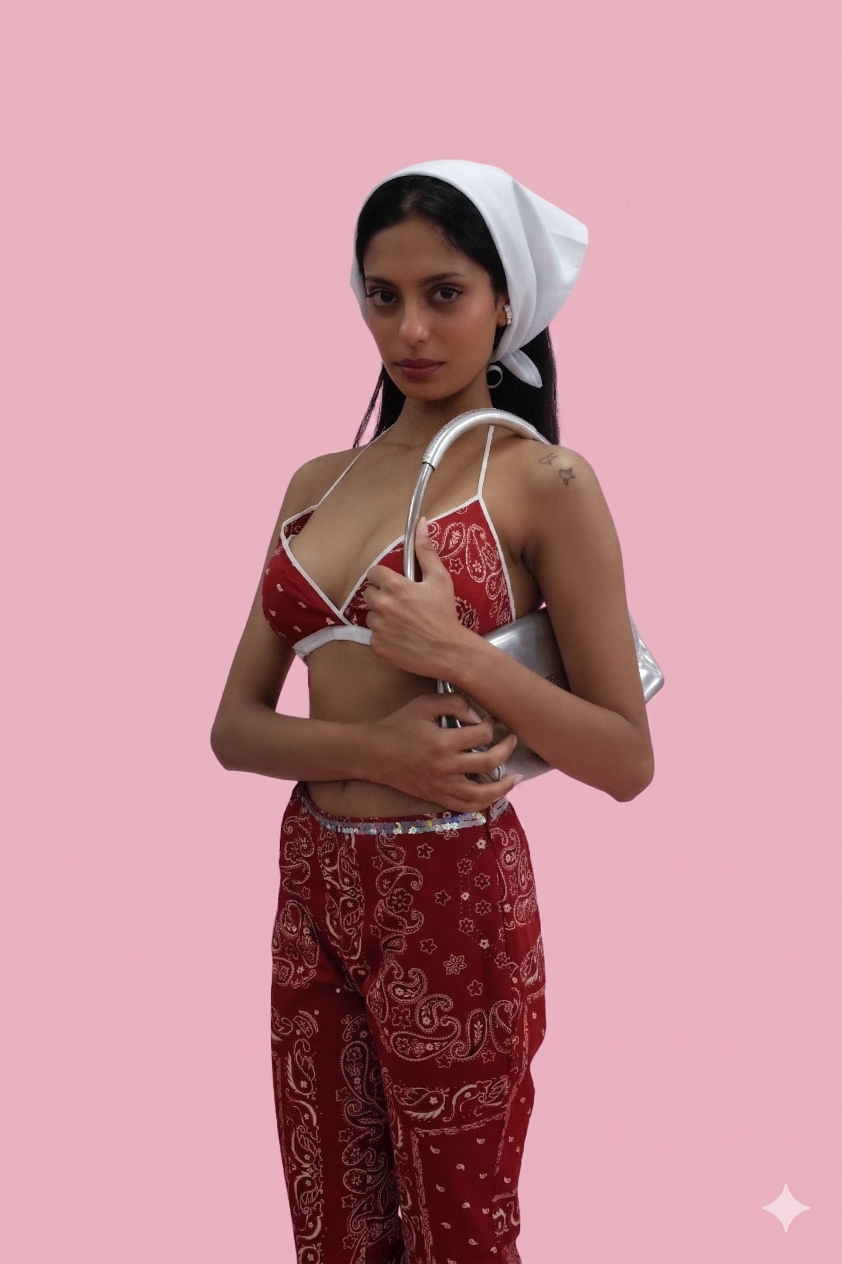 Dolce & Gabbana 2000s Red Bandana Capri Set