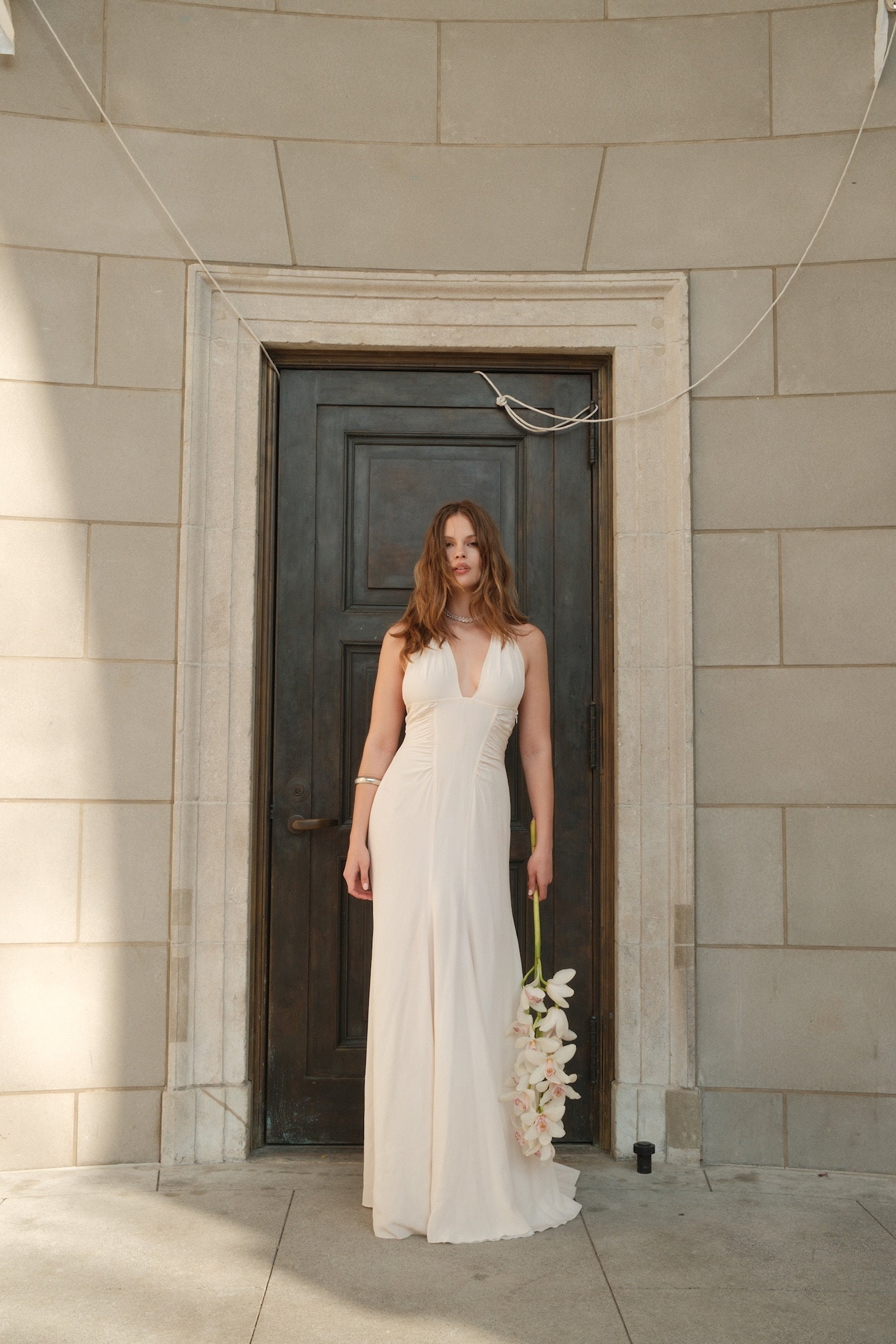 Versace 1990s White Silk Dress