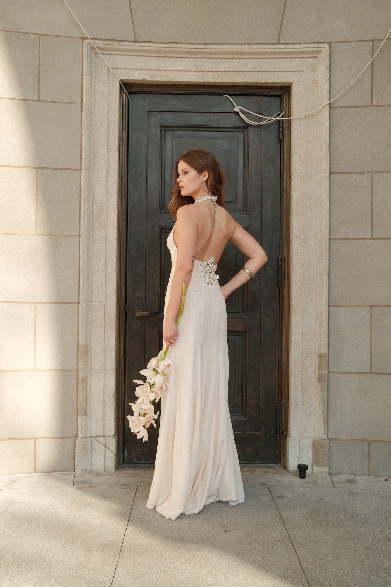 Versace 1990s White Silk Dress