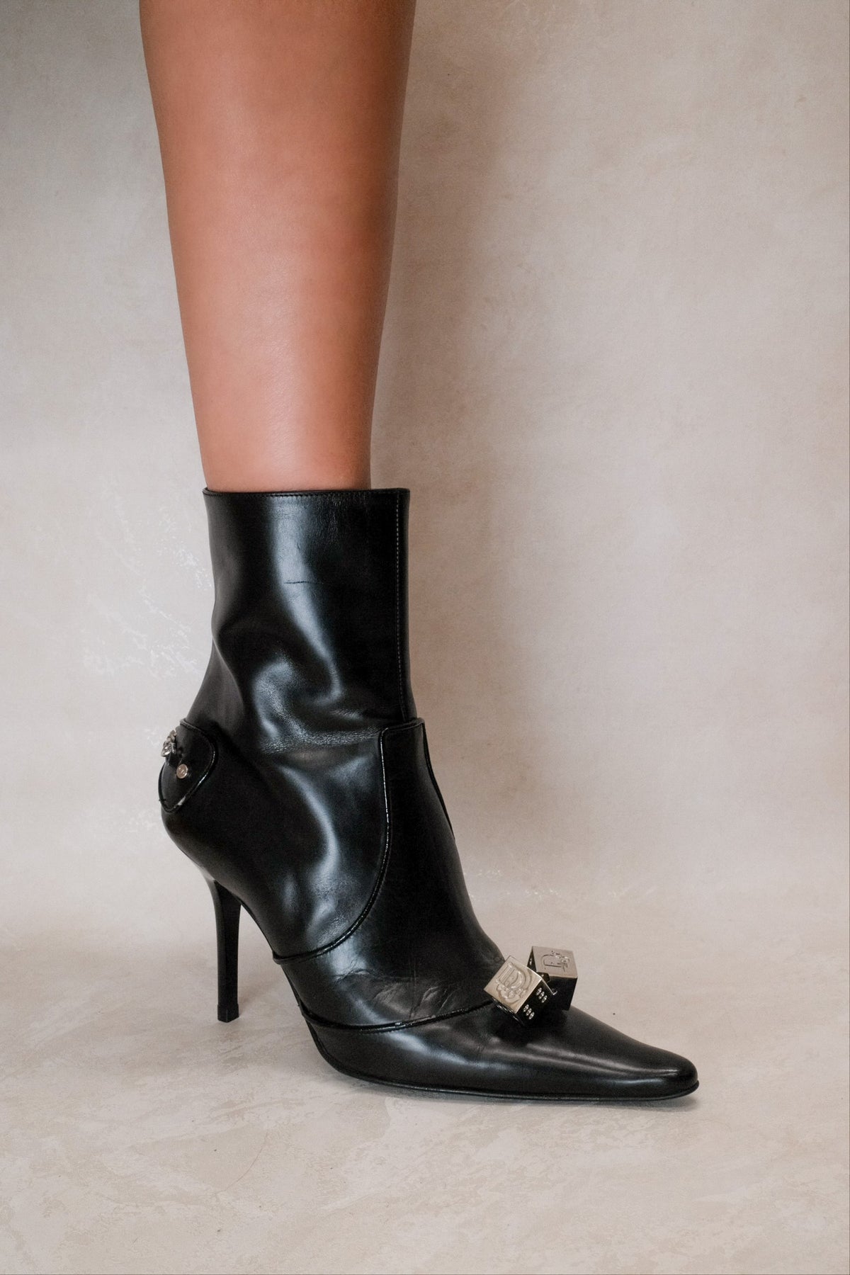 Christian Dior by Galliano FW 2004 Black Gambler Ankle Boots