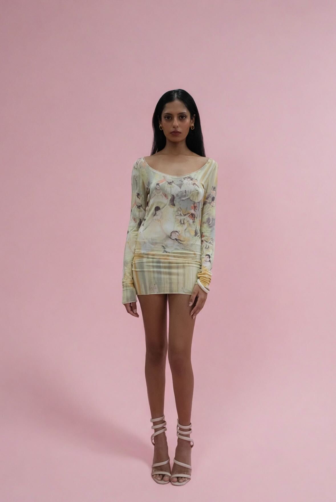 Jean Paul Gaultier SS 2004 Edgar Dancer Print Mini Dress