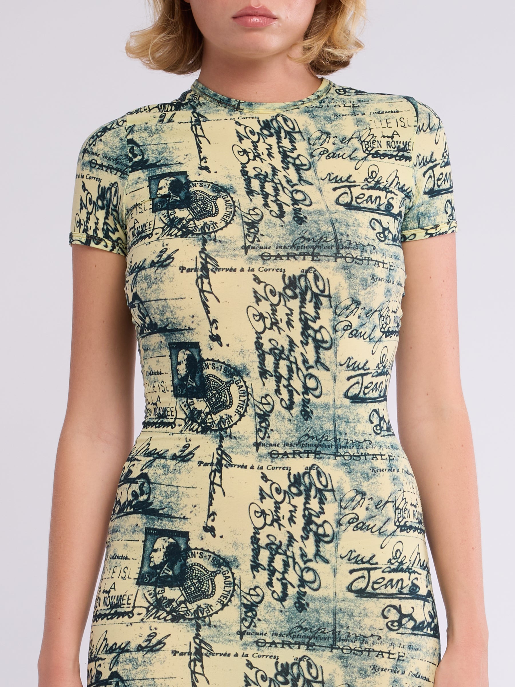 Jean Paul Gaultier 1998 Calligraphy Maxi Dress