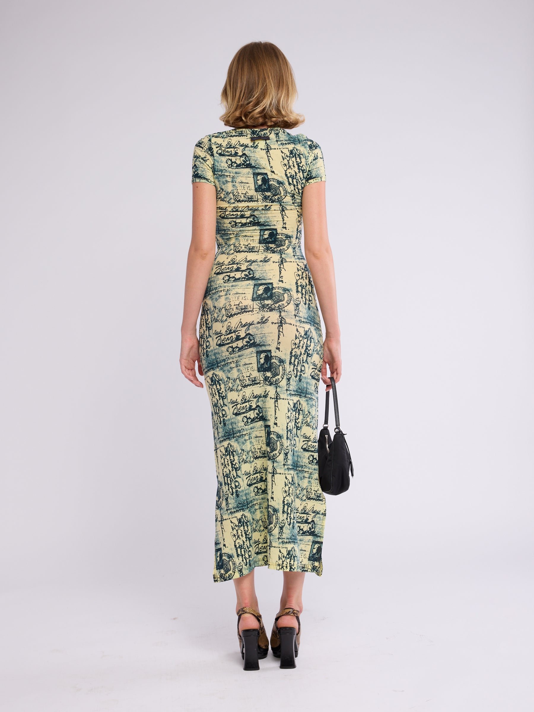 Jean Paul Gaultier 1998 Calligraphy Maxi Dress