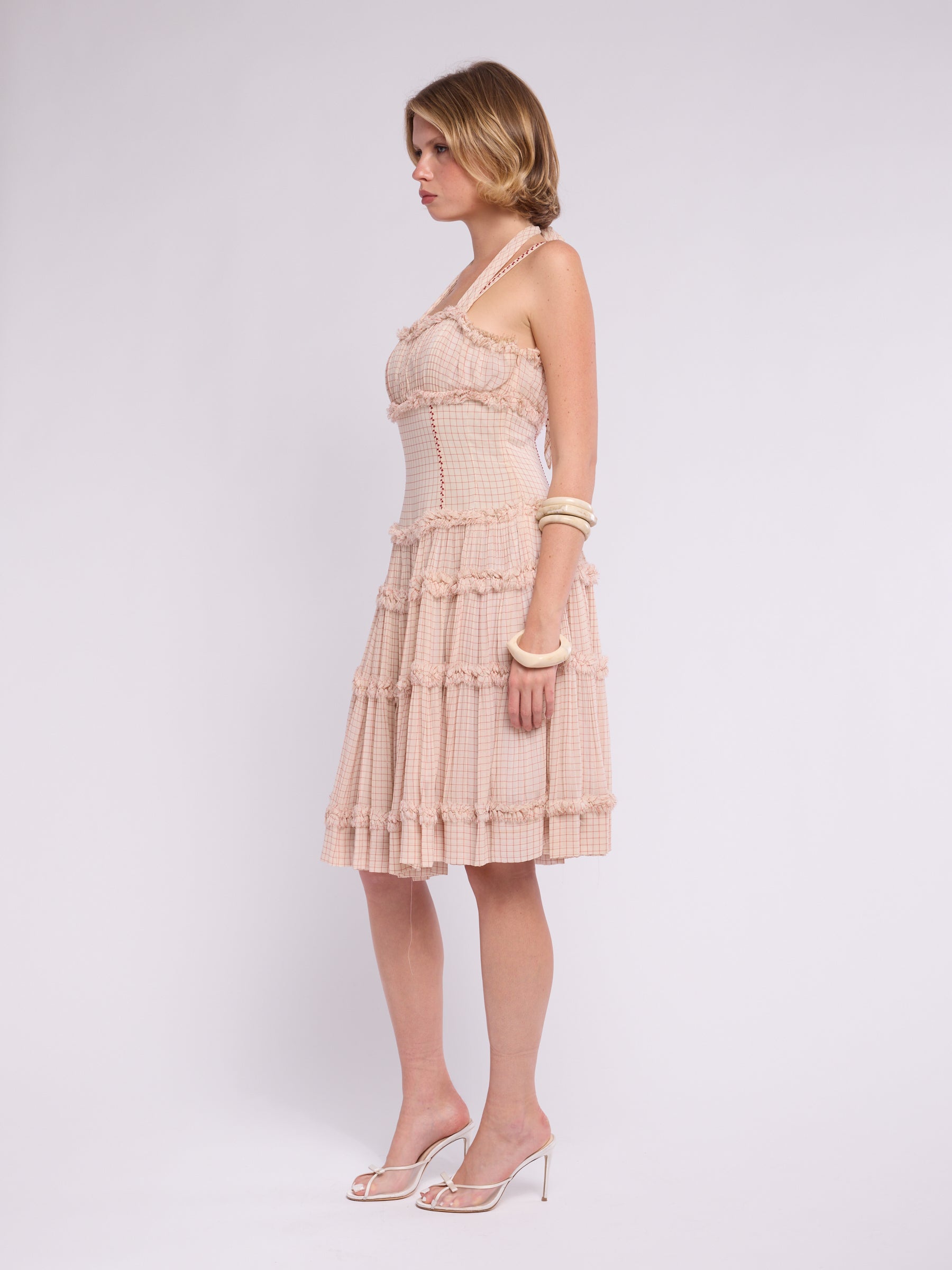 Jean Paul Gaultier 2000s Gingham Ruffle Dress