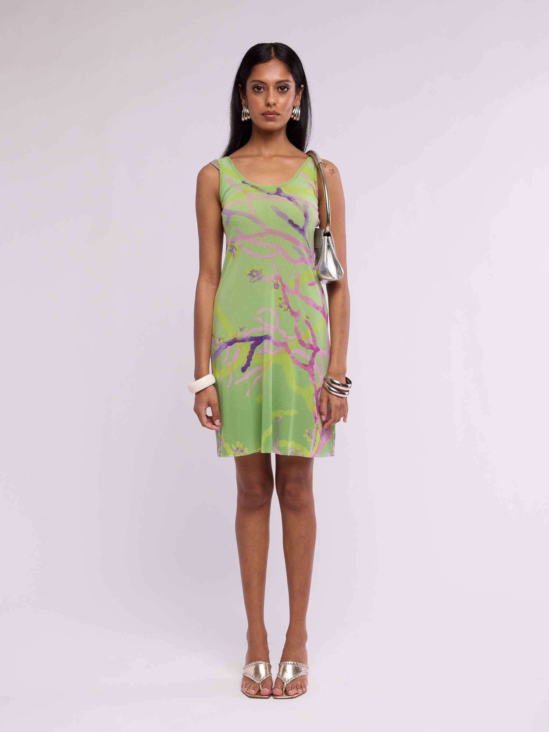Jean Paul Gaultier 2000s Soleil Green Coral Dress