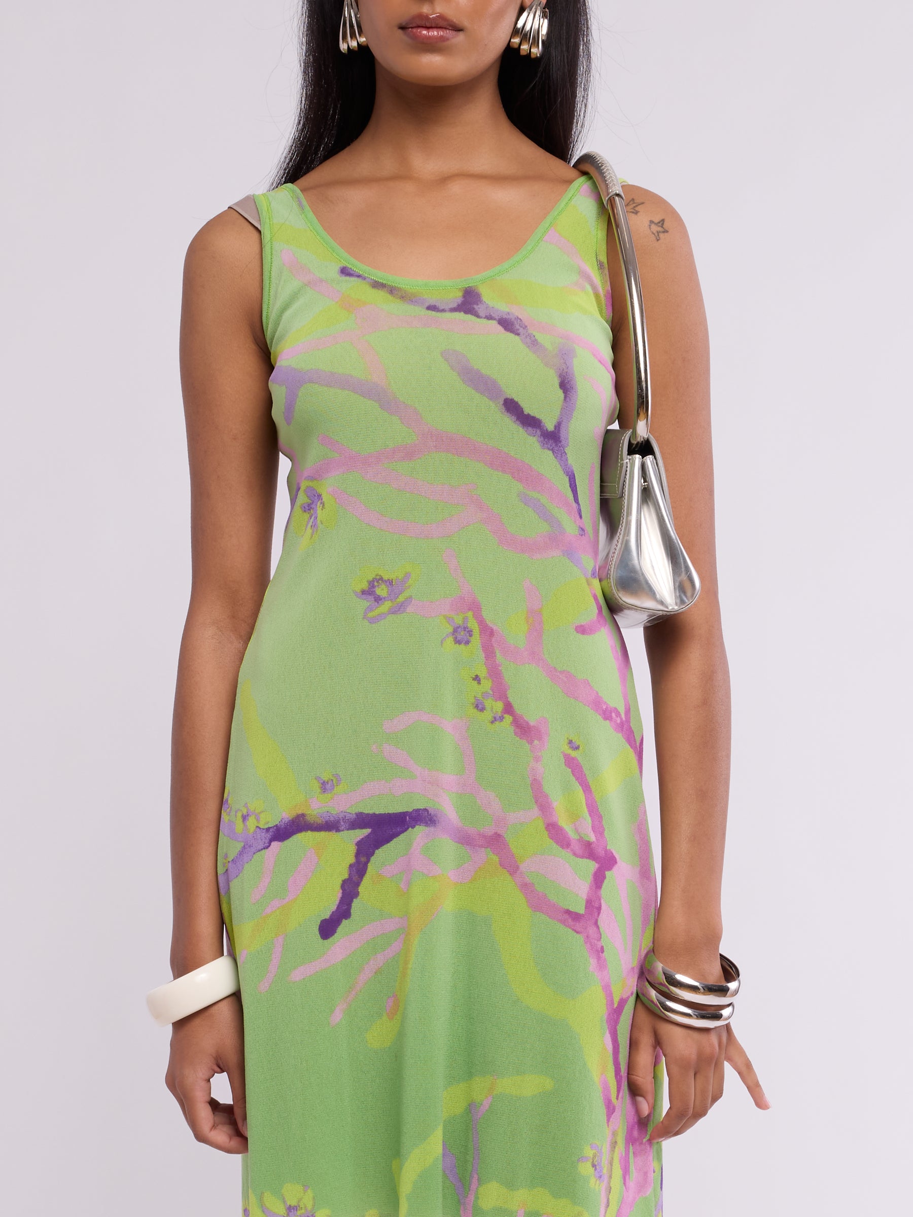 Jean Paul Gaultier 2000s Soleil Green Coral Dress