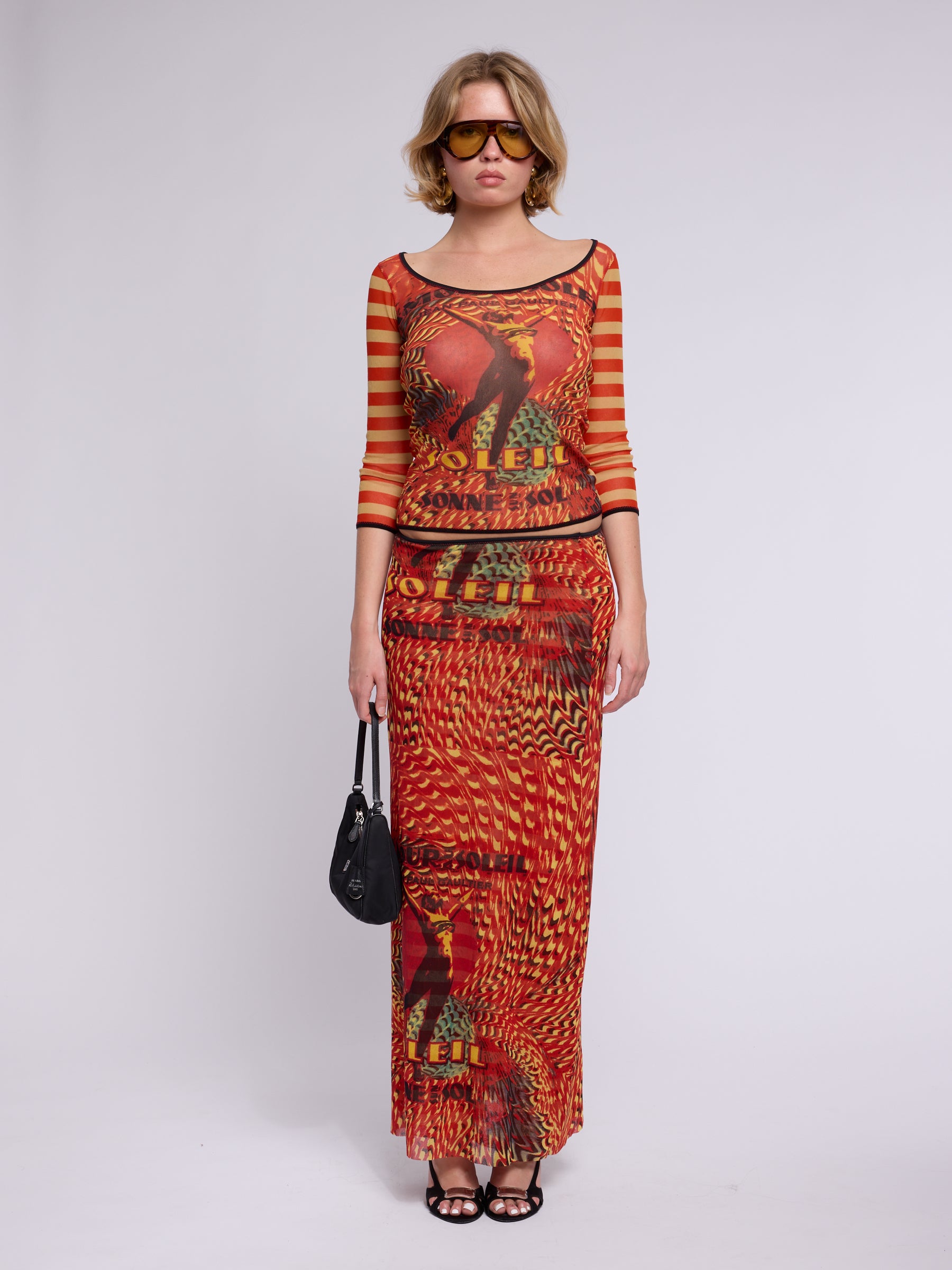 Jean Paul Gaultier SS 1999 Red Soleil Print Set