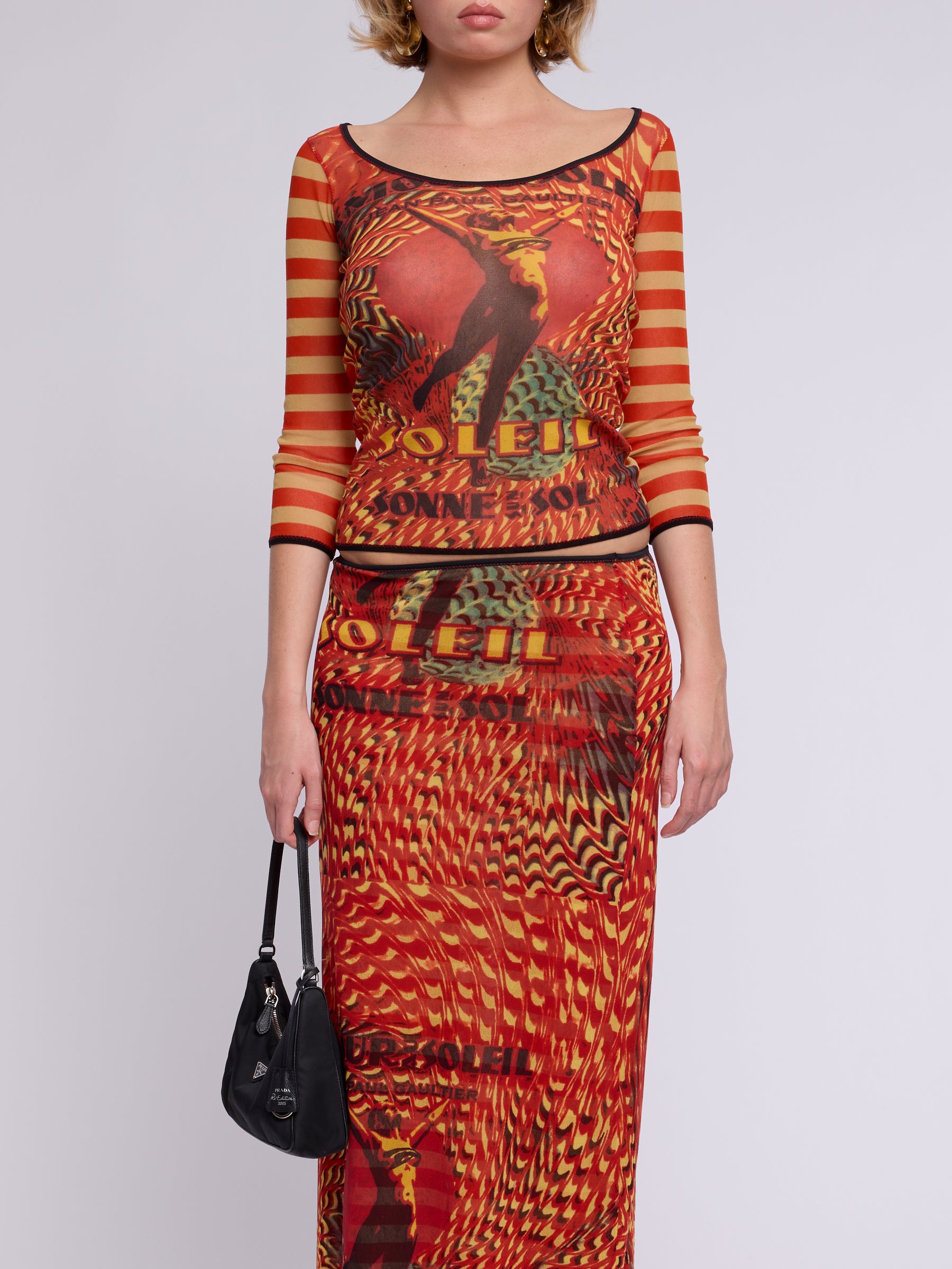 【新品】Jean Paul Gaultier☆ハンカチ☆1999SS Jean Paul Gaultier SS 1999 Red Soleil Print Set