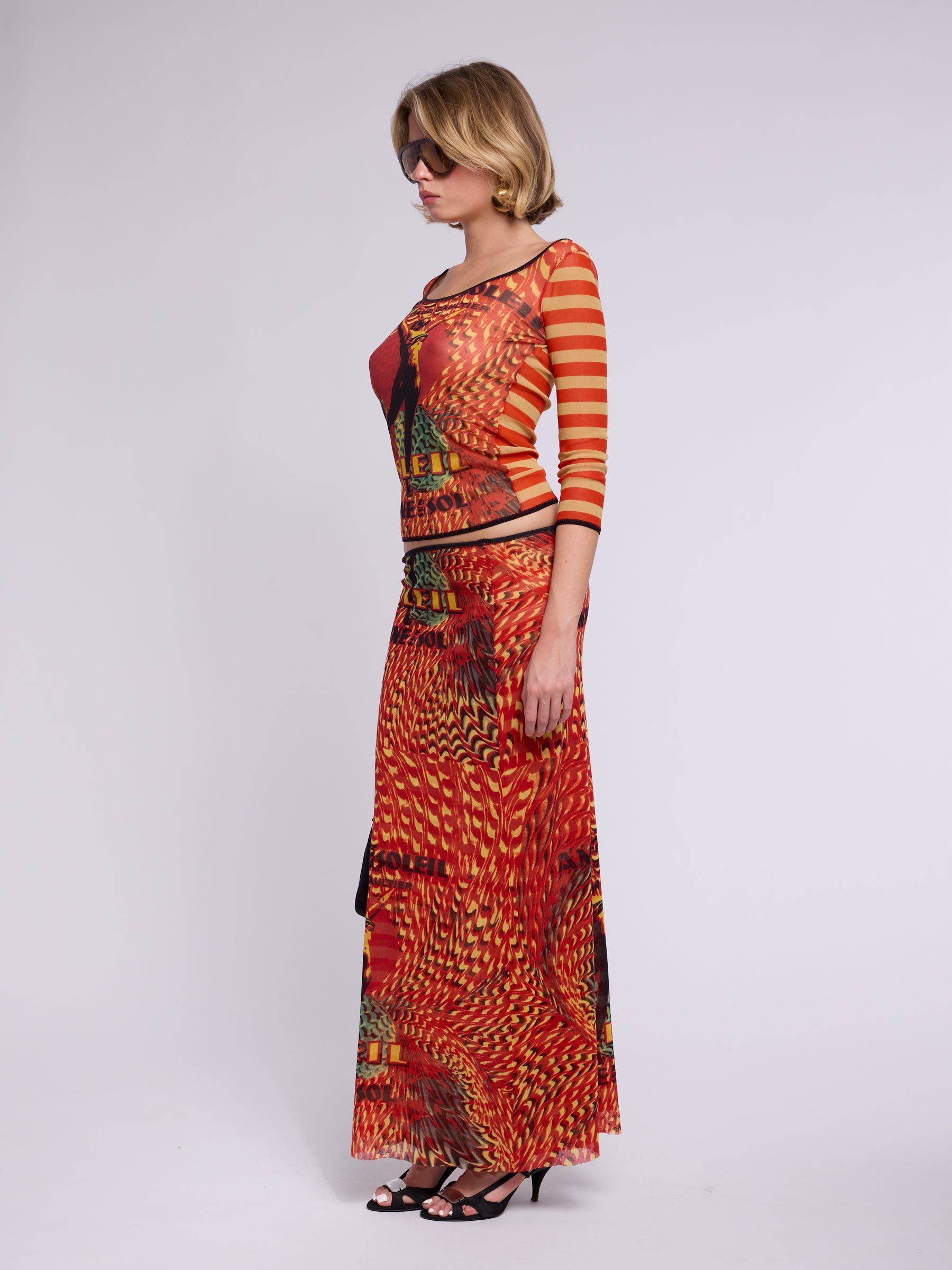 Jean Paul Gaultier SS 1999 Red Soleil Print Set
