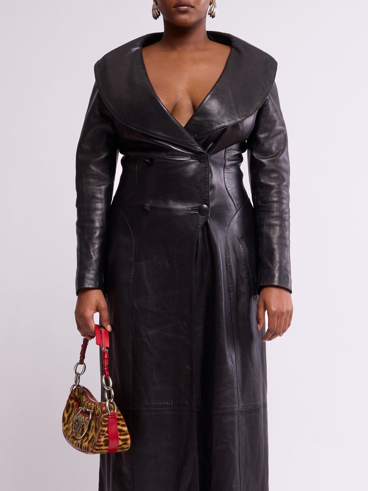 Jitrois 2000s Black Leather Coat