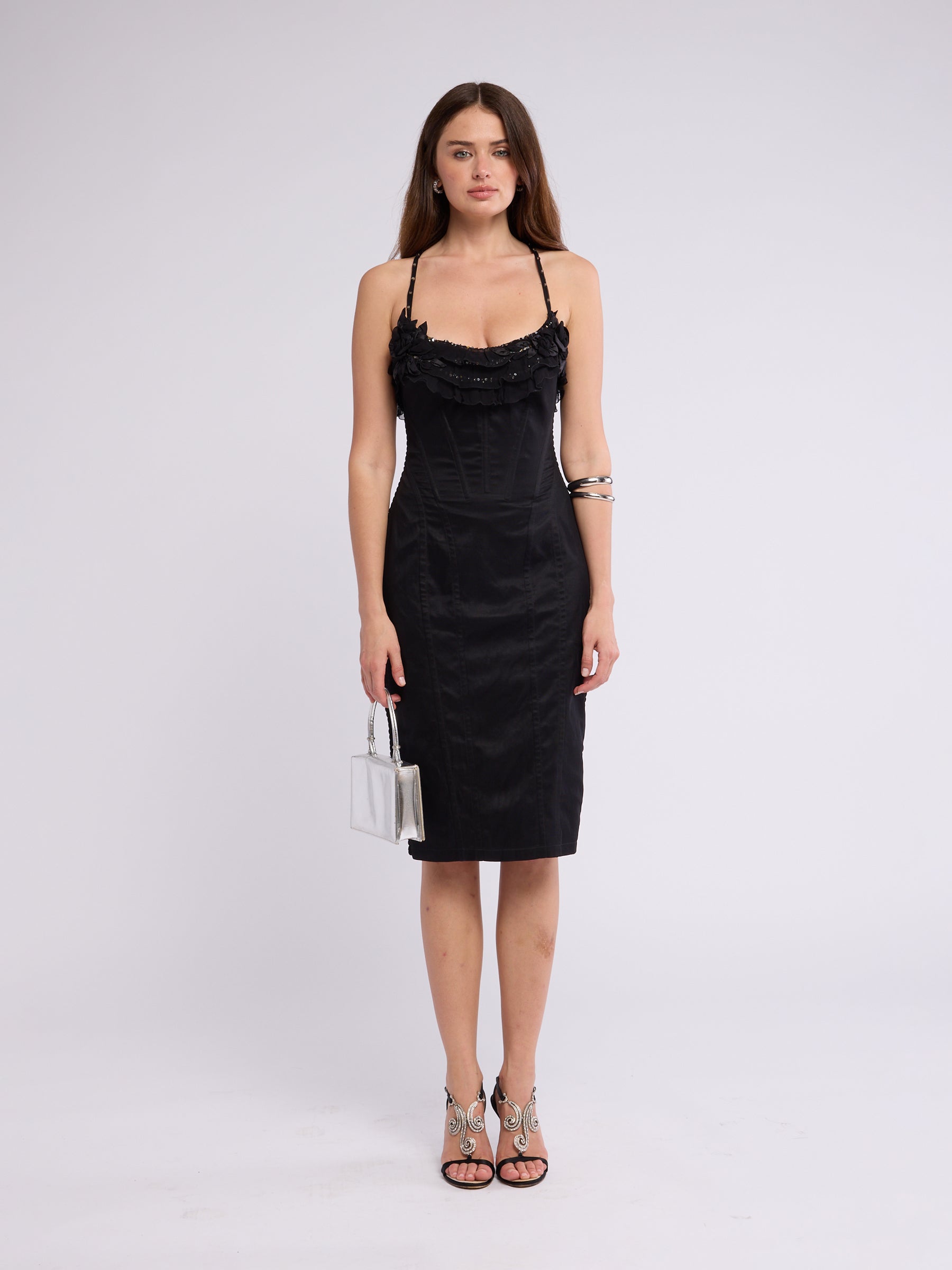 La Perla 2000s Sequin Ruffle Dress