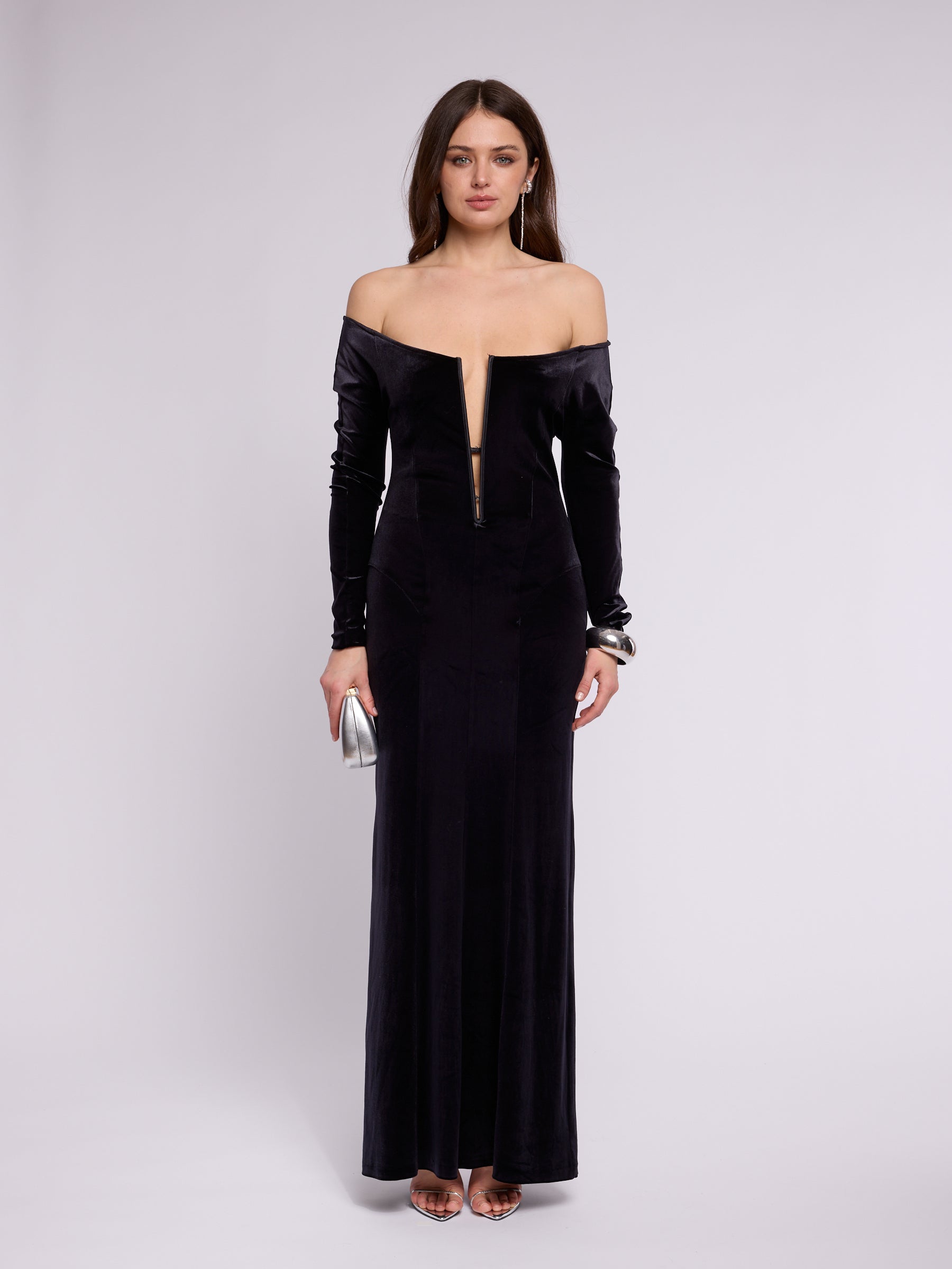 La Perla Late 1990s Black Velvet Gown