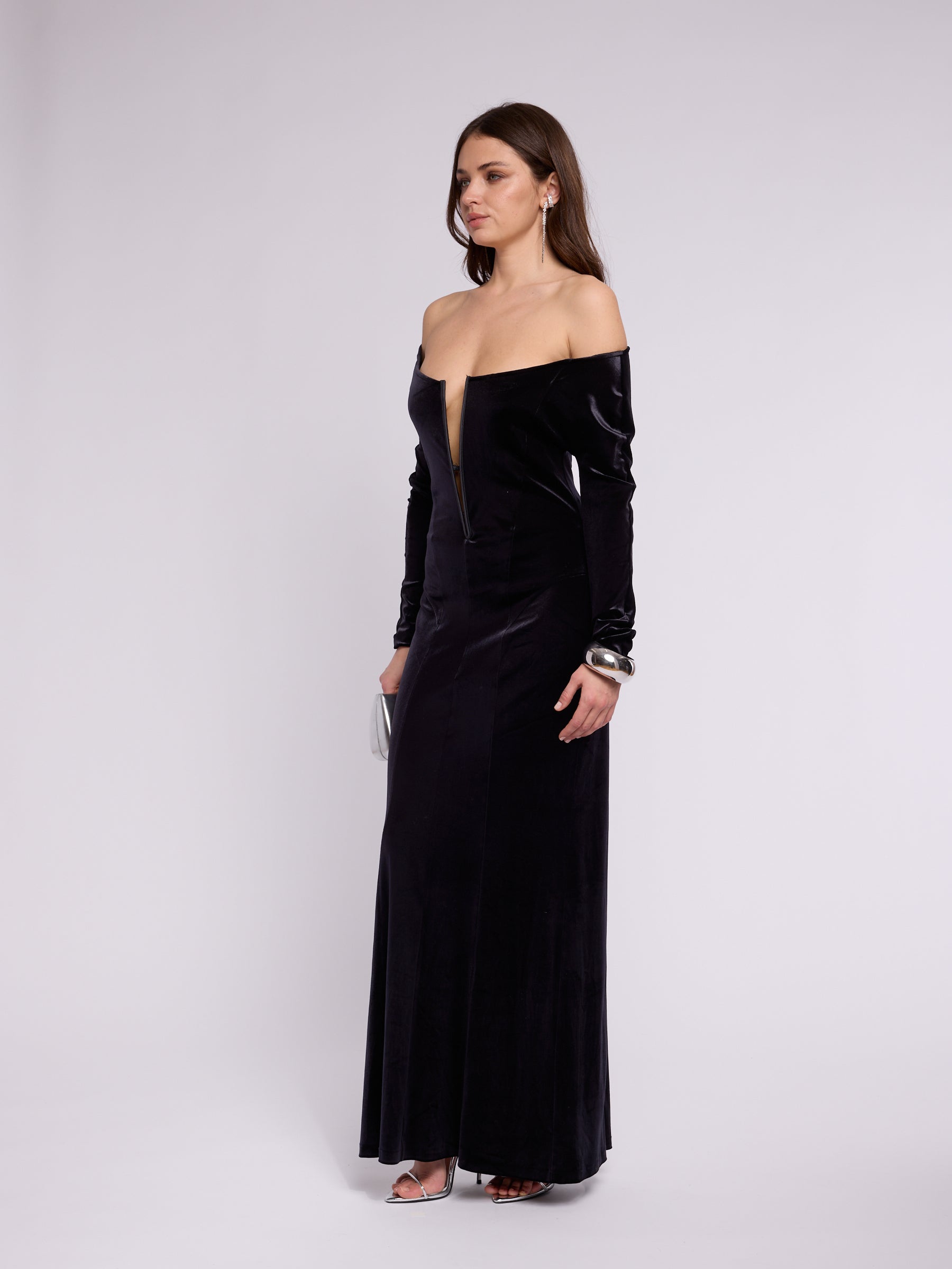 La Perla Late 1990s Black Velvet Gown