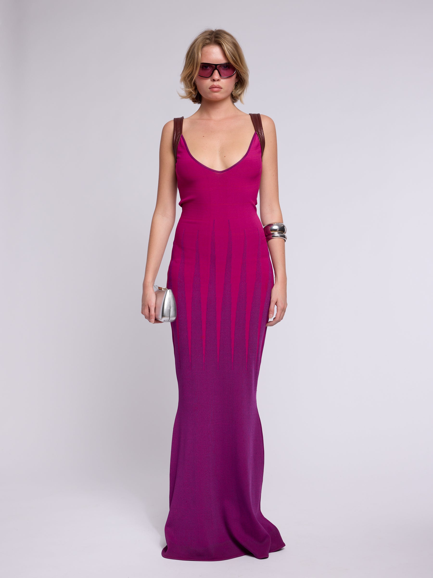 Thierry Mugler Early 2000s Couture Magenta Dress