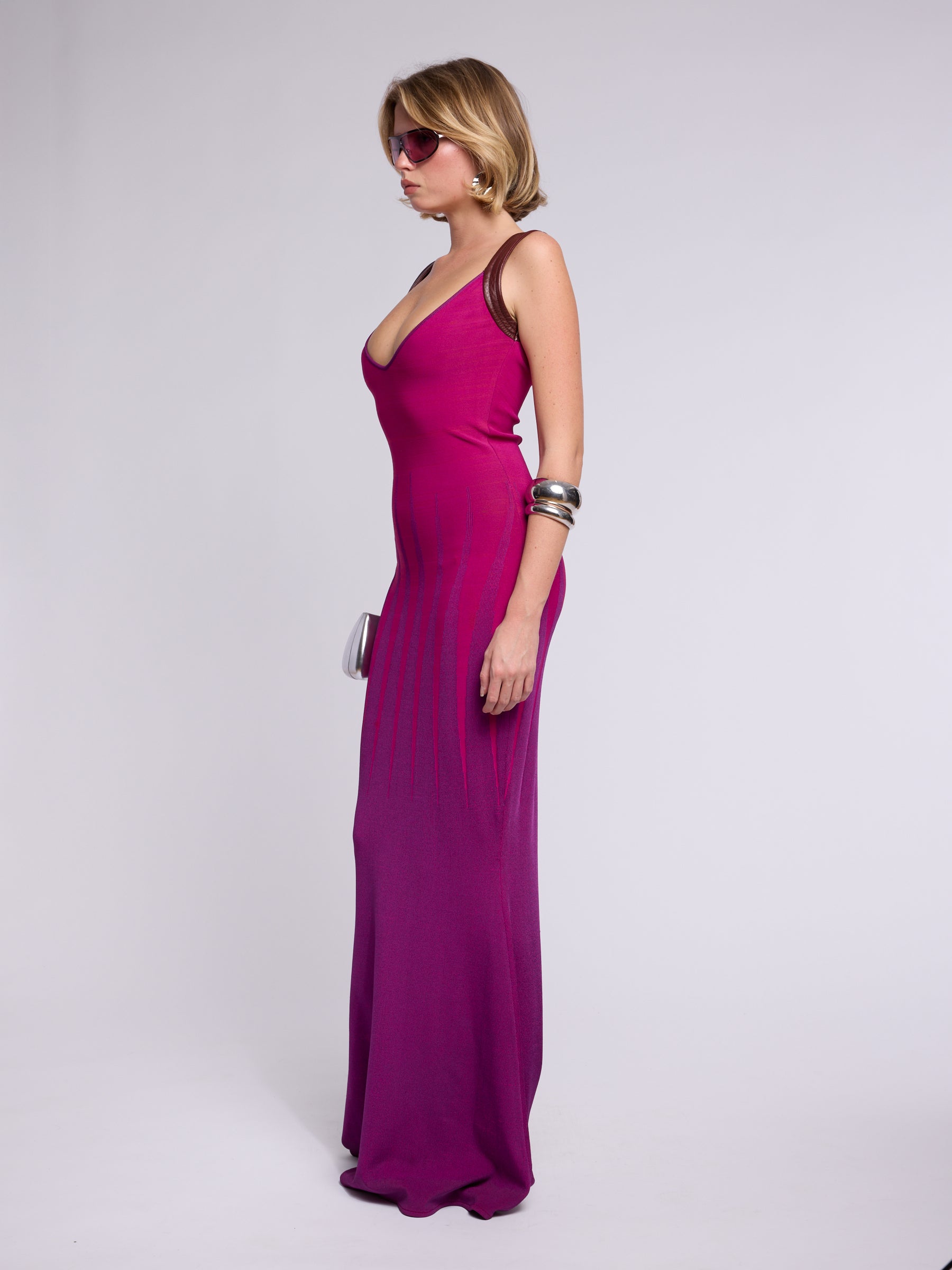 Thierry Mugler Early 2000s Couture Magenta Dress