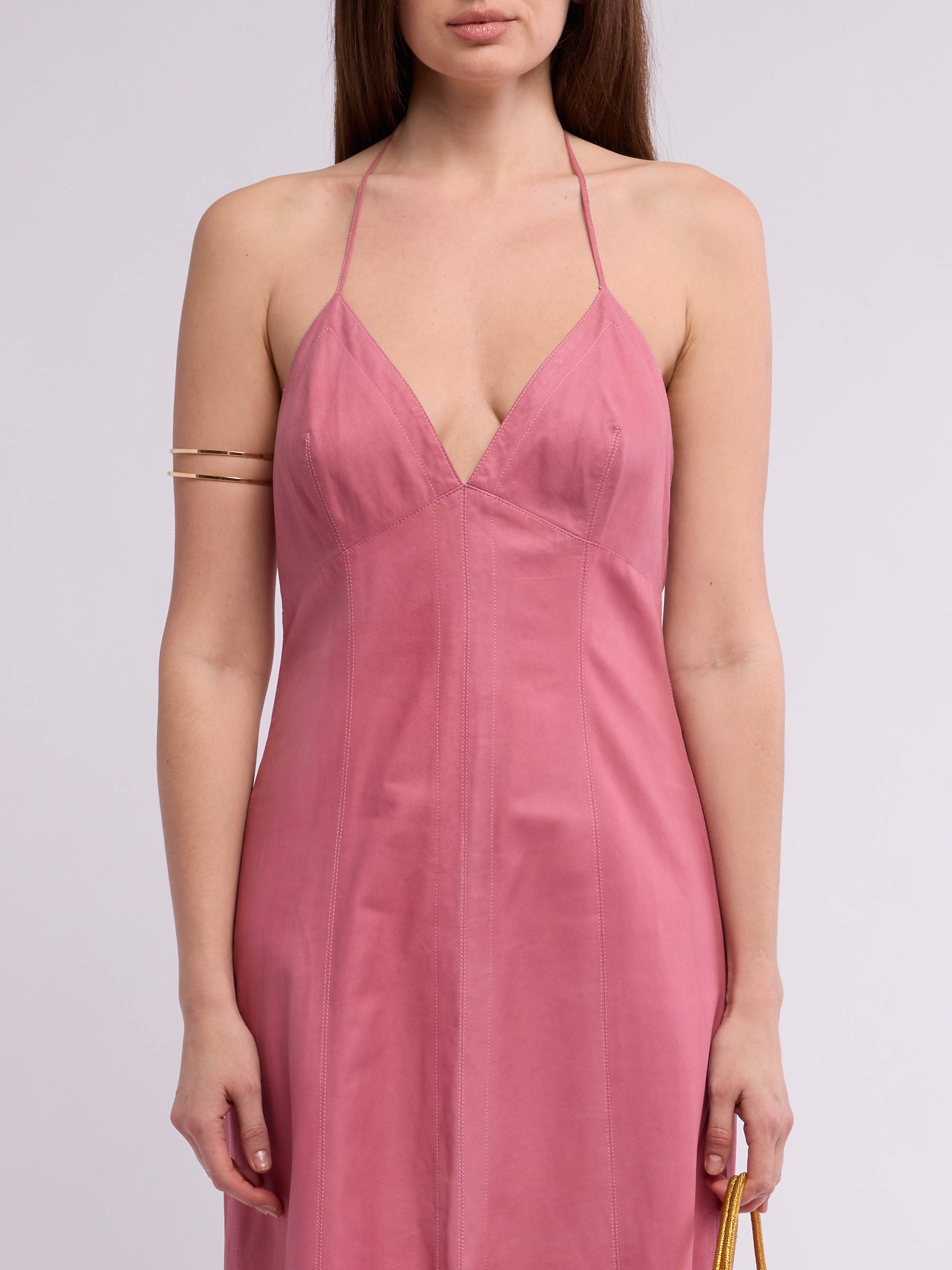 Plein Sud 2000s Pink Leather Slip Dress