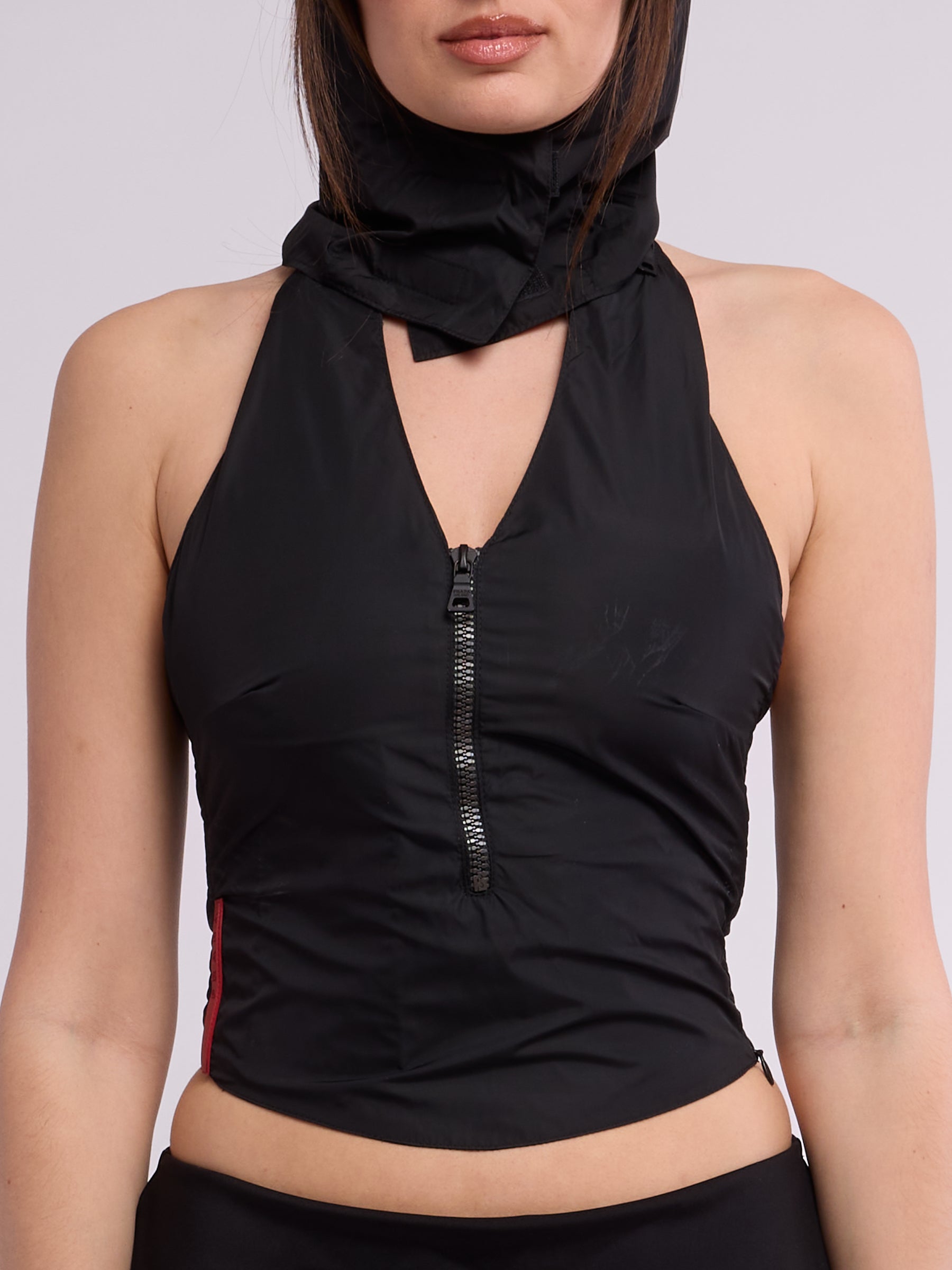 Prada 1999 Sport Vest with Attached Hood