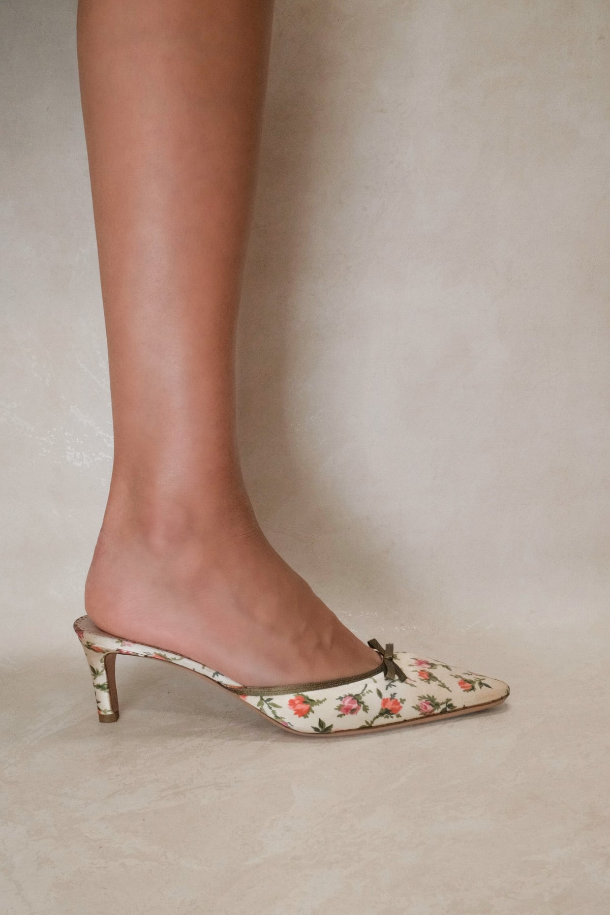 Prada 2000s Rosebuds Satin Mules