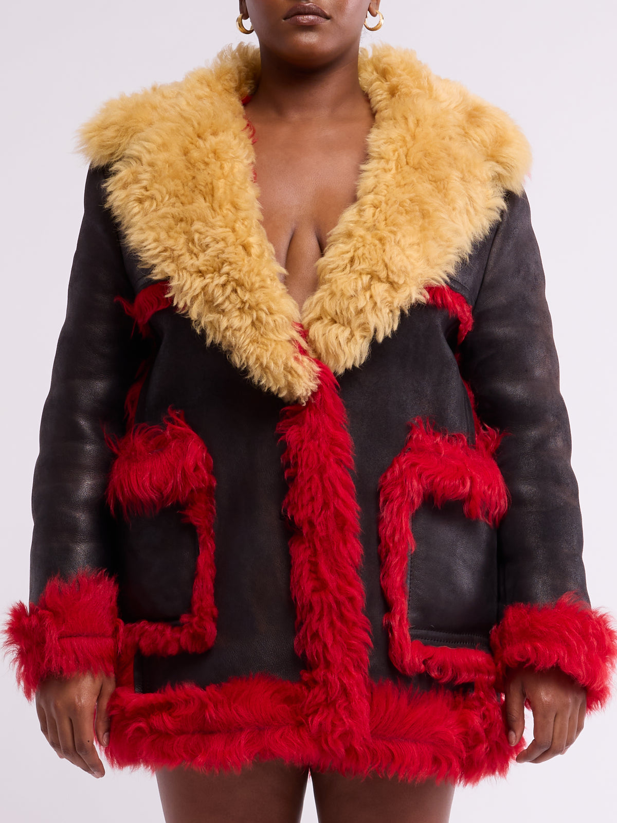 Prada FW 2014 Shearling Leather Coat