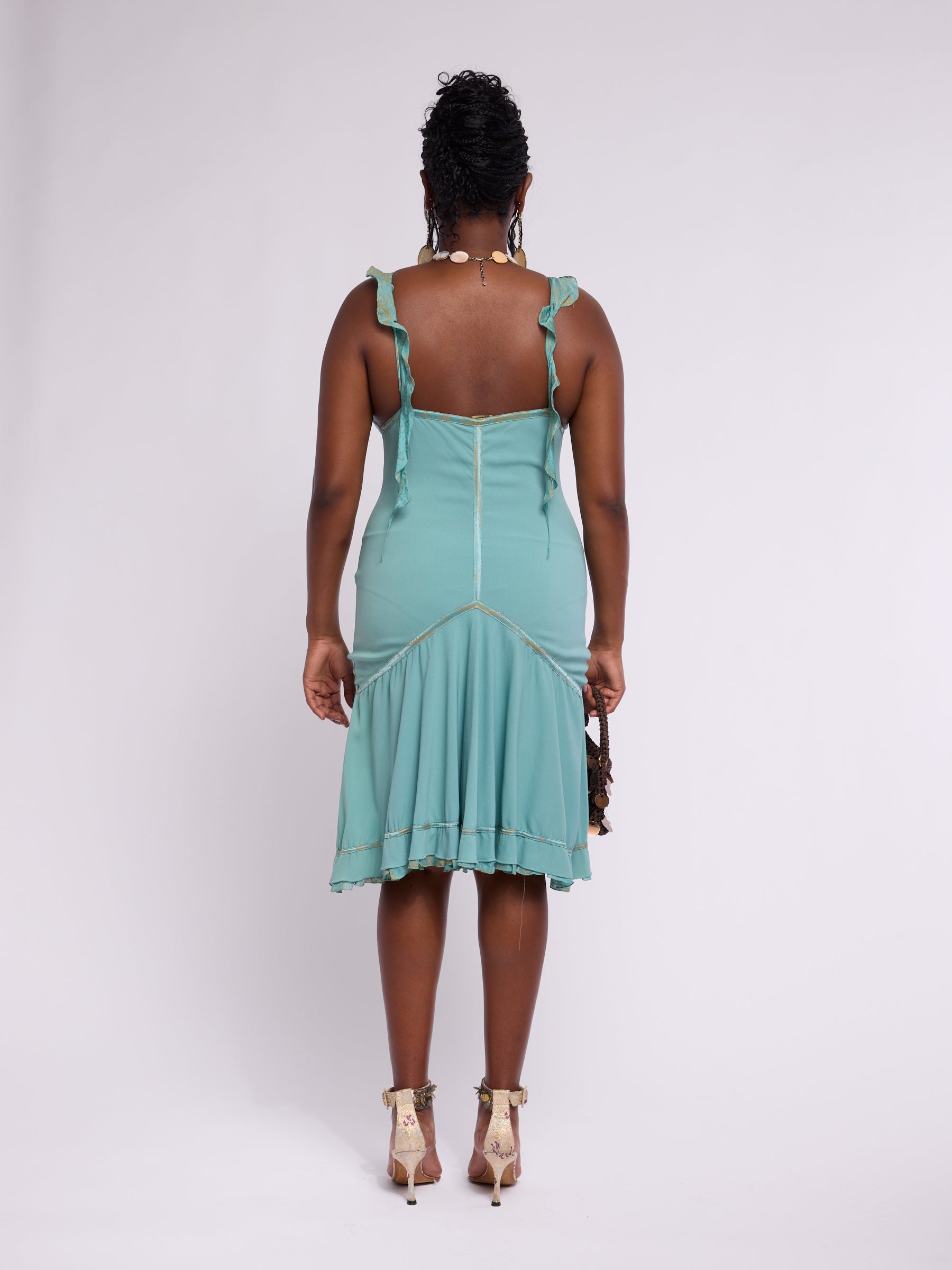 Roberto Cavalli 2004 Teal Dress