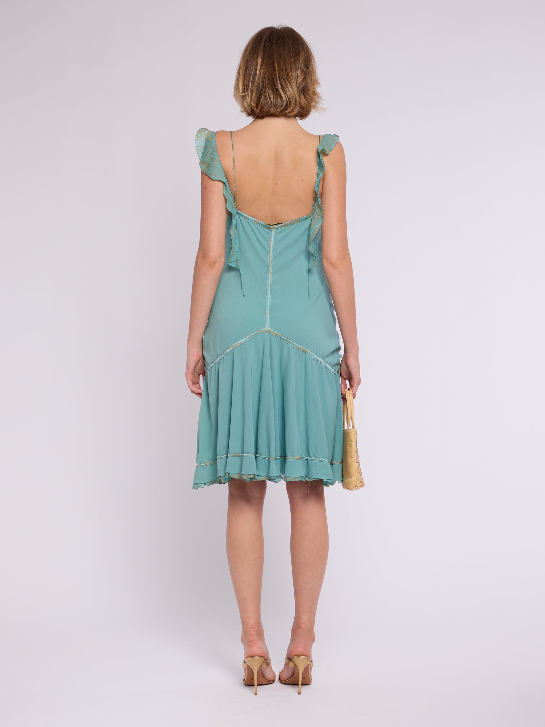 Roberto Cavalli 2004 Teal Dress