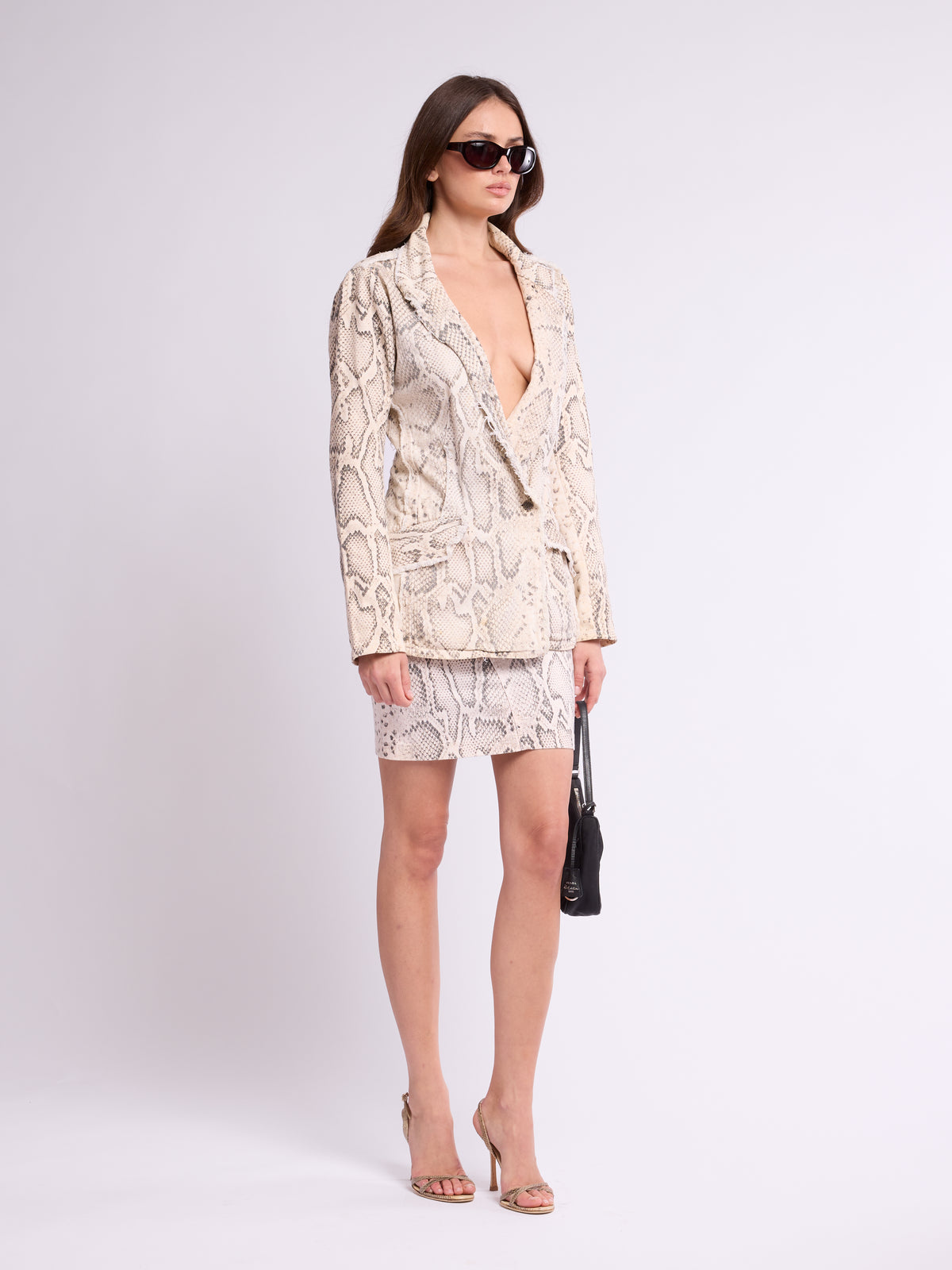 Roberto Cavalli SS 2000 Snakeskin Denim Set