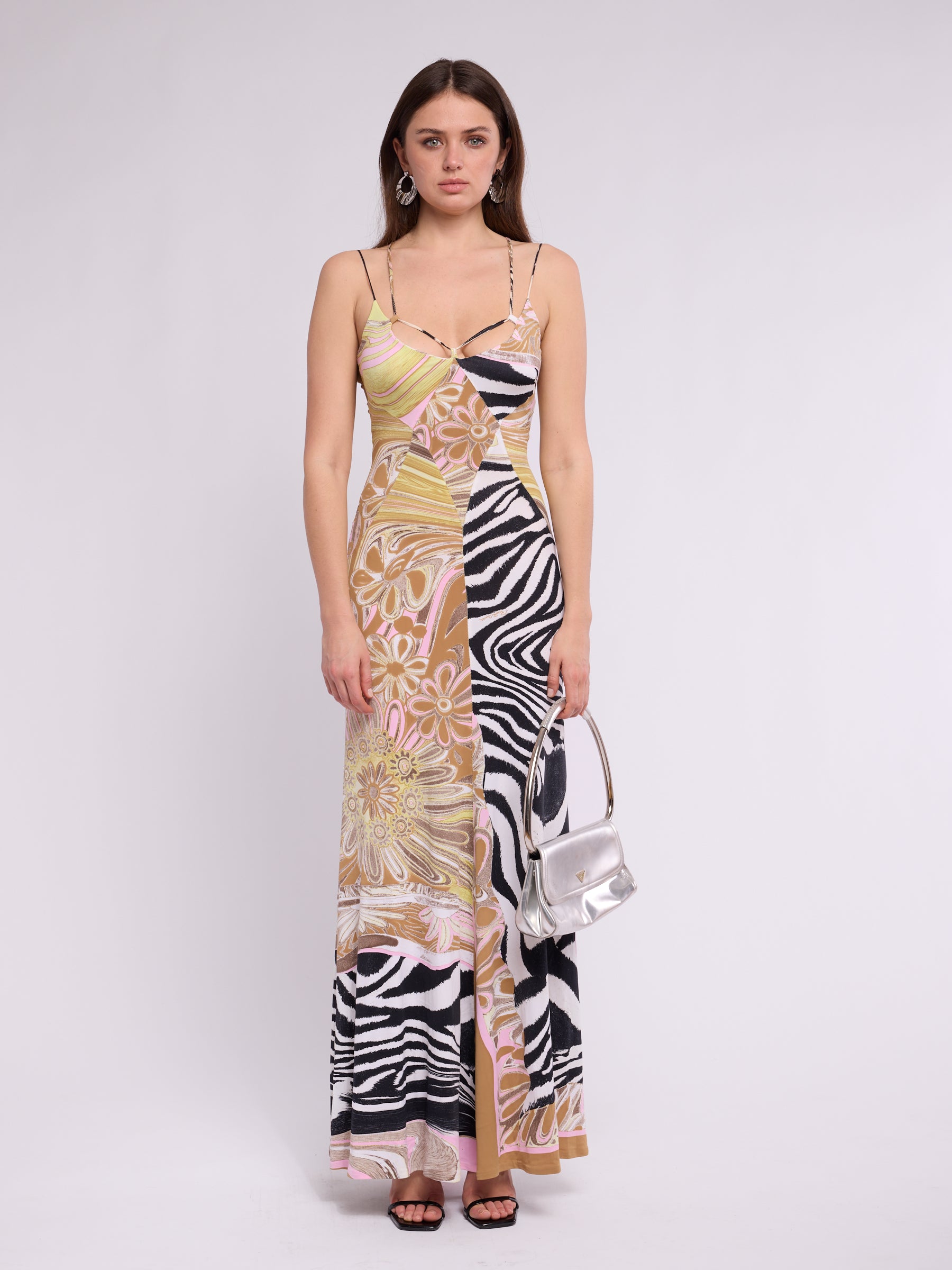 Roberto Cavalli SS 2004 Zebra Floral Dress