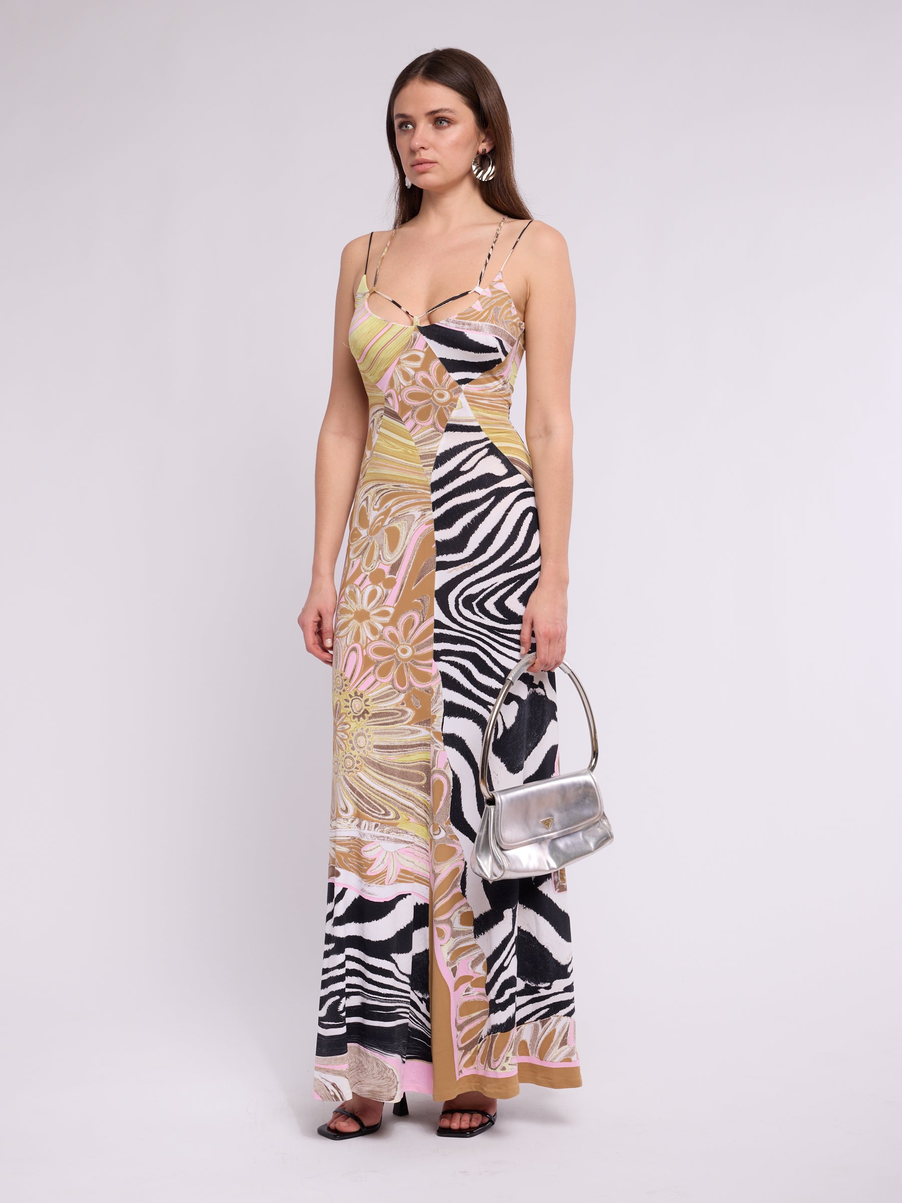 Roberto Cavalli SS 2004 Zebra Floral Dress