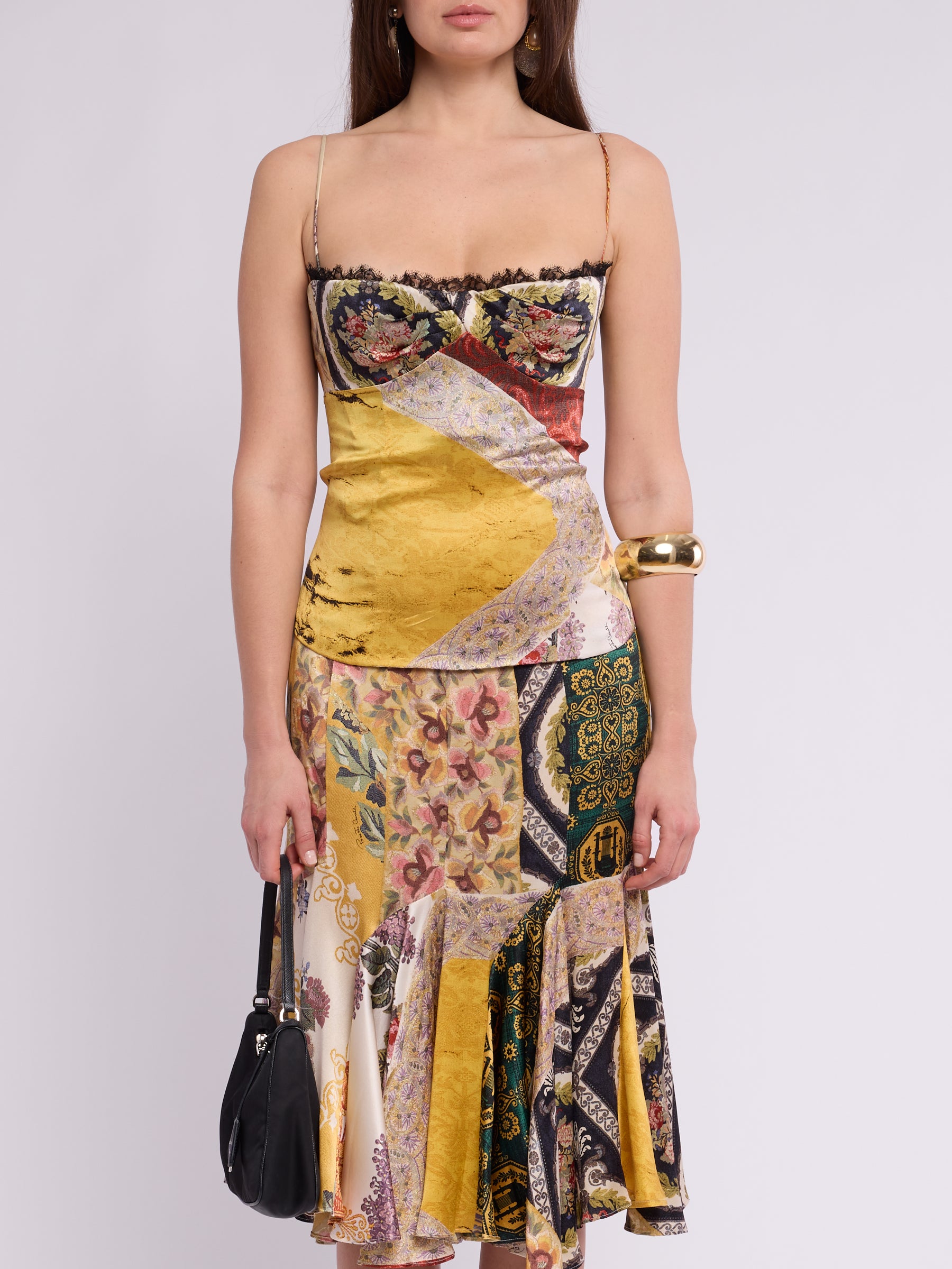 Roberto Cavalli SS 2005 Patchwork Silk Set