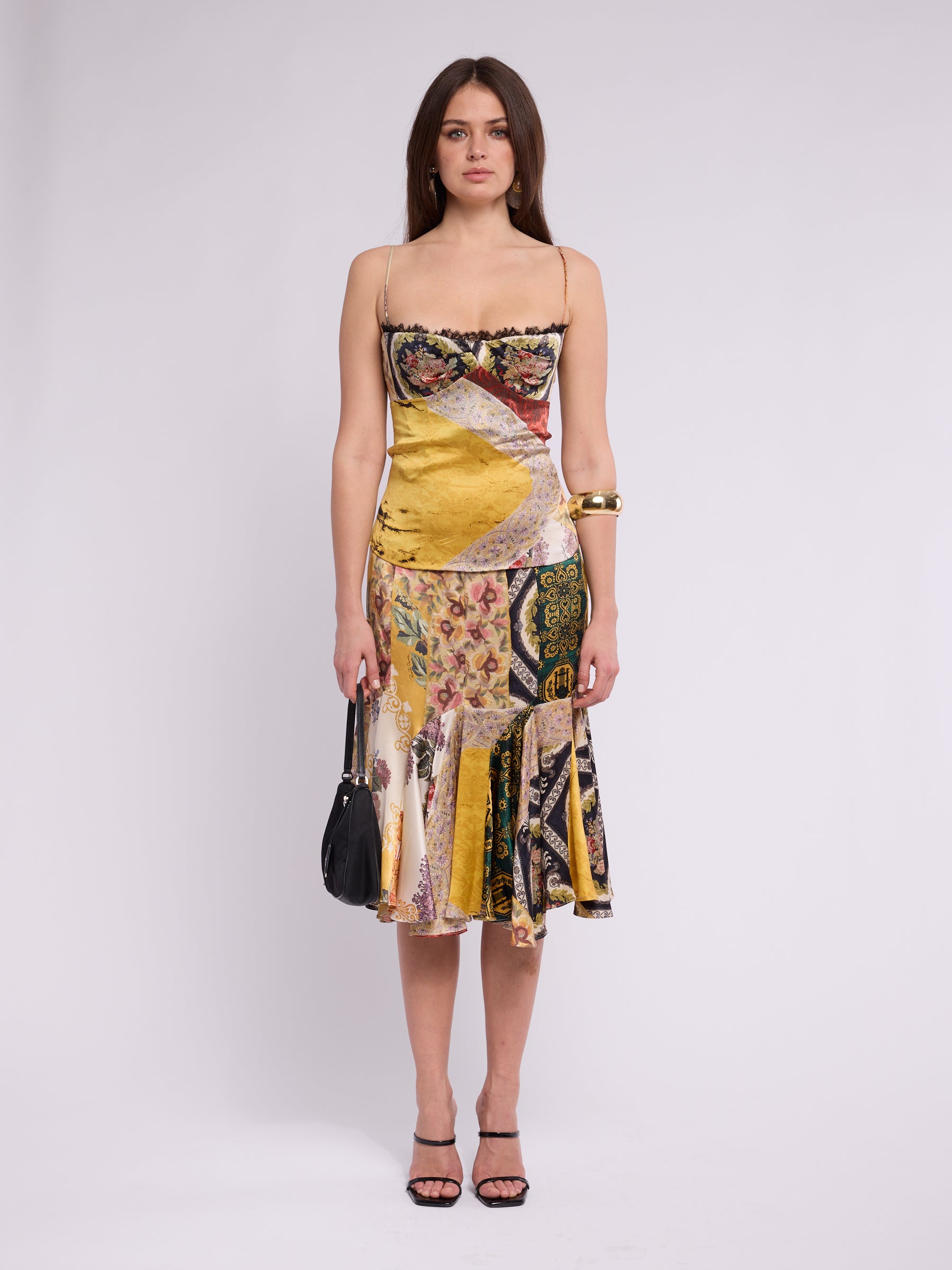 Roberto Cavalli SS 2005 Patchwork Silk Set
