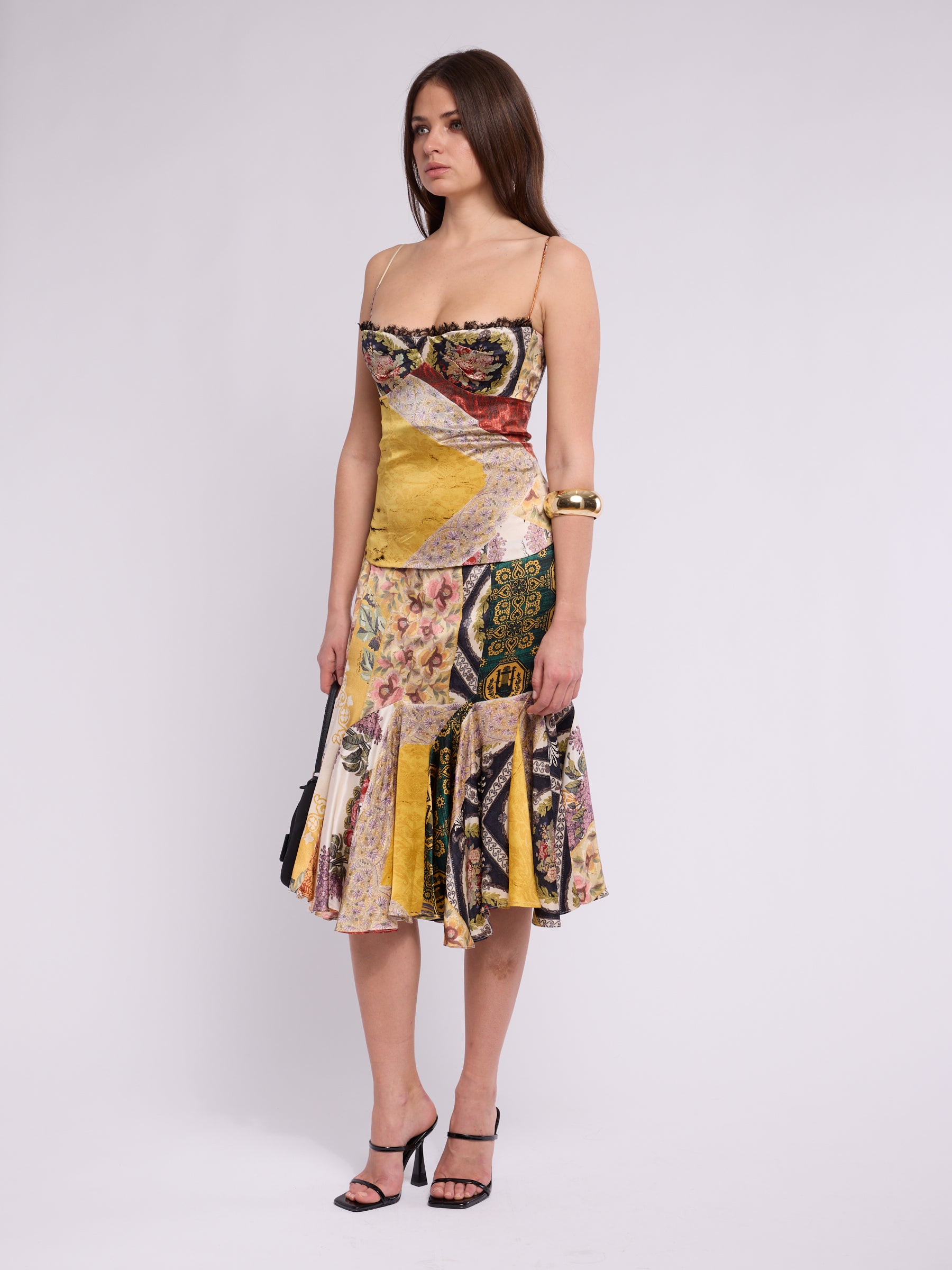 Roberto Cavalli SS 2005 Patchwork Silk Set