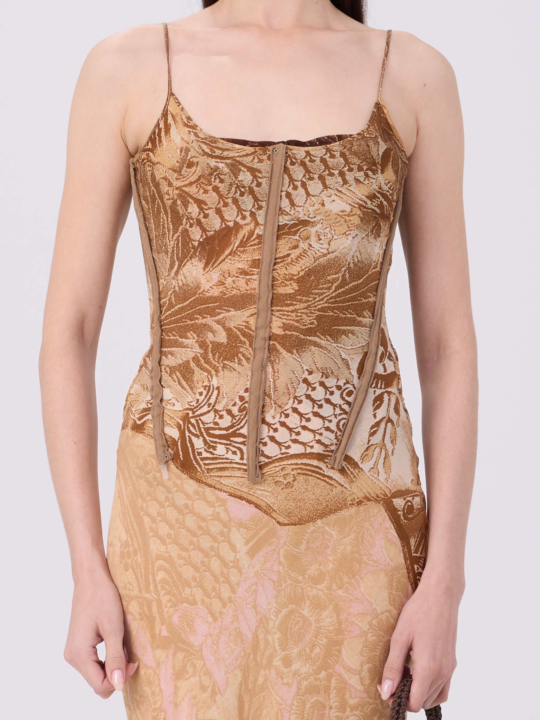 Roberto Cavalli FW 2001 Rare Brown & Pink Gown