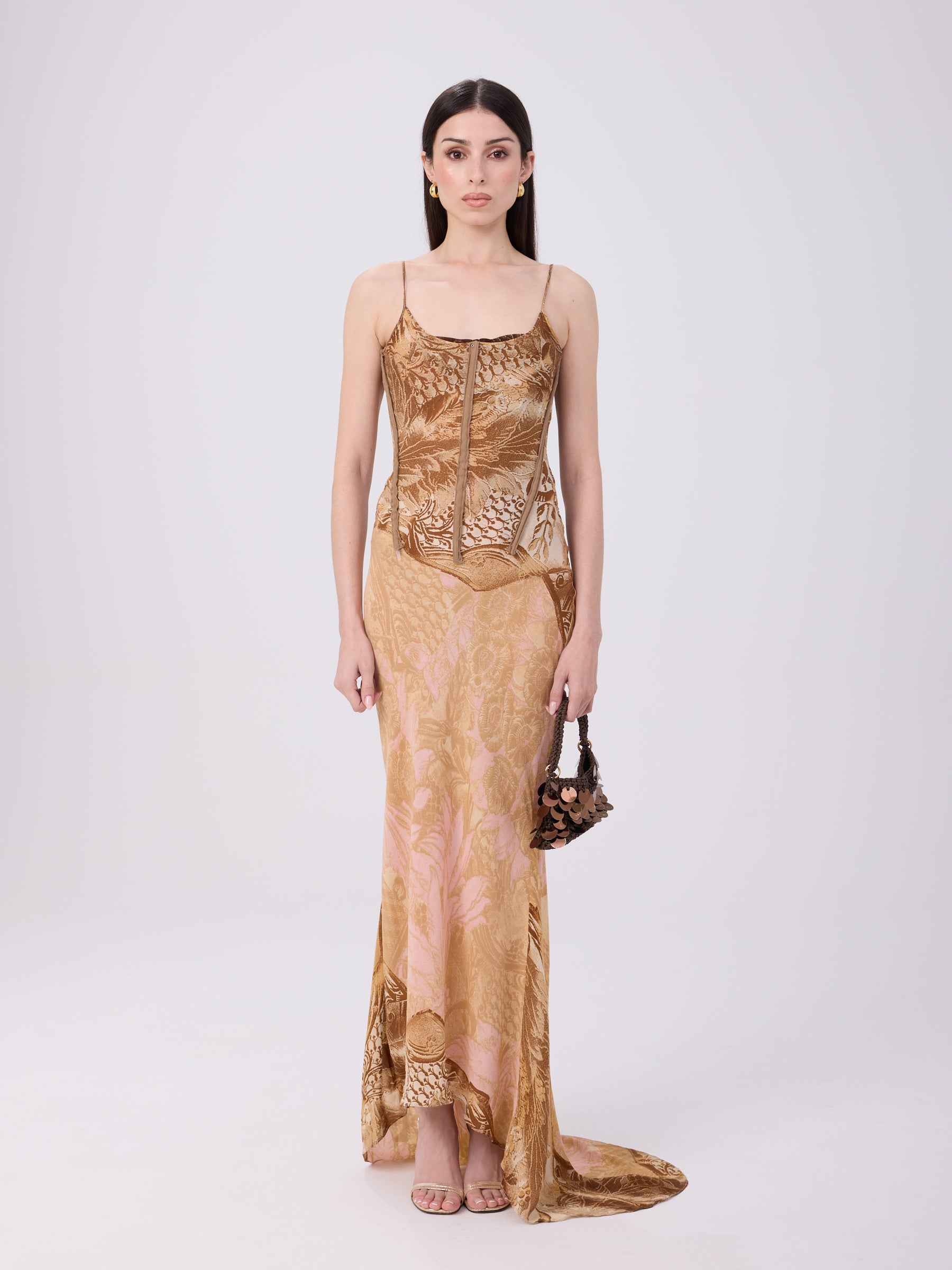Roberto Cavalli FW 2001 Rare Brown & Pink Gown
