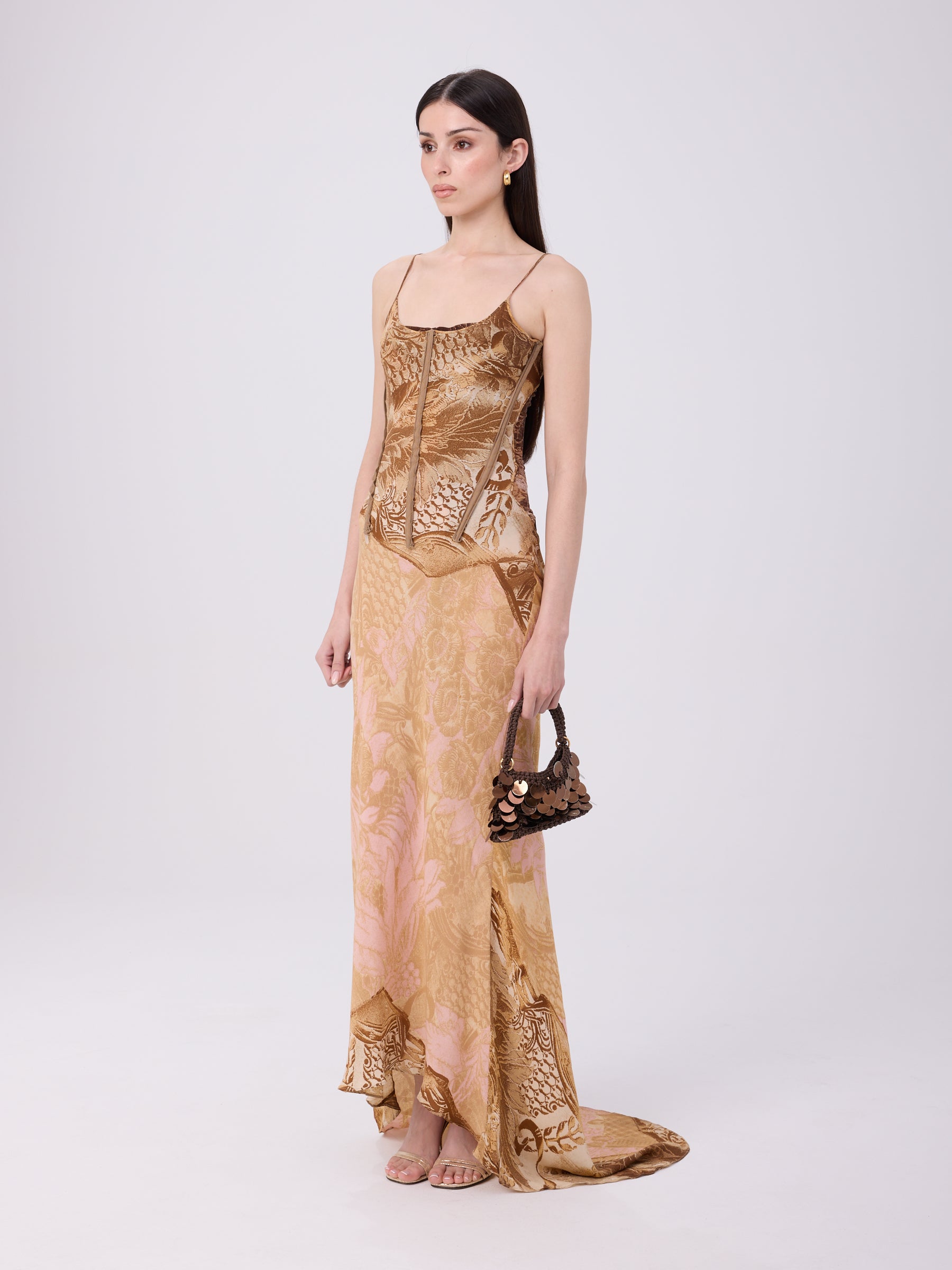 Roberto Cavalli FW 2001 Rare Brown & Pink Gown