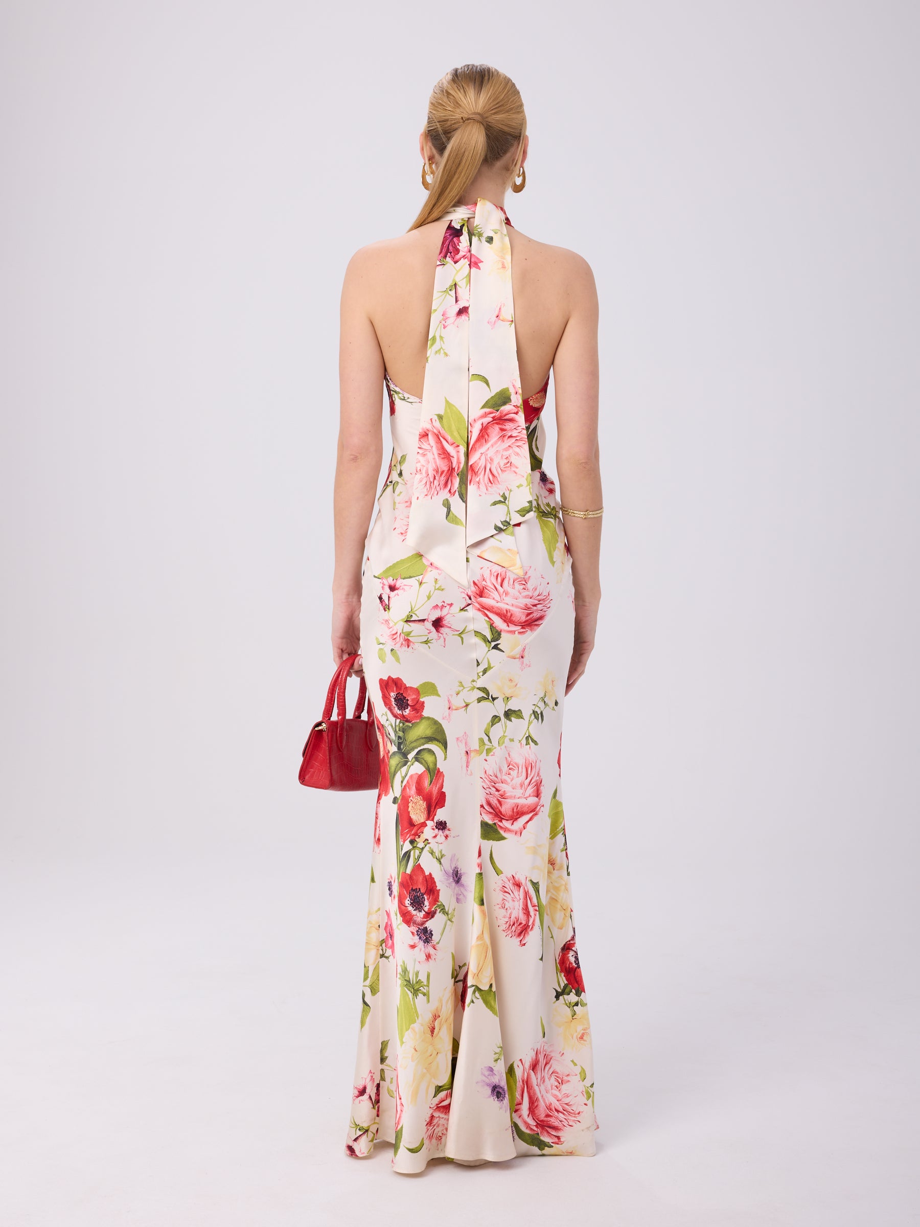 Roberto Cavalli 2000s Floral Halter Gown