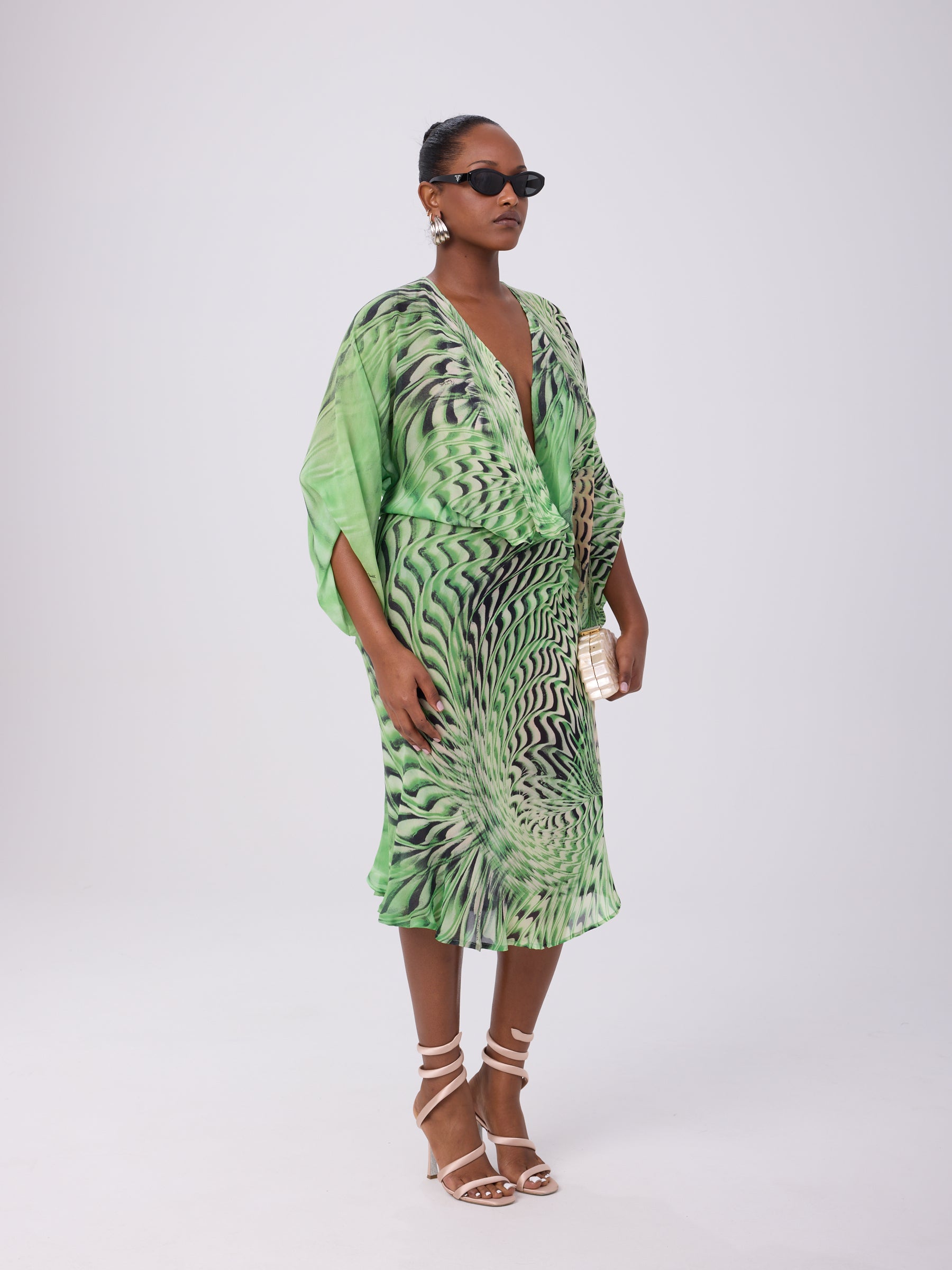 cavalli green dress Malachite Print Profumo Dress in Green for Women